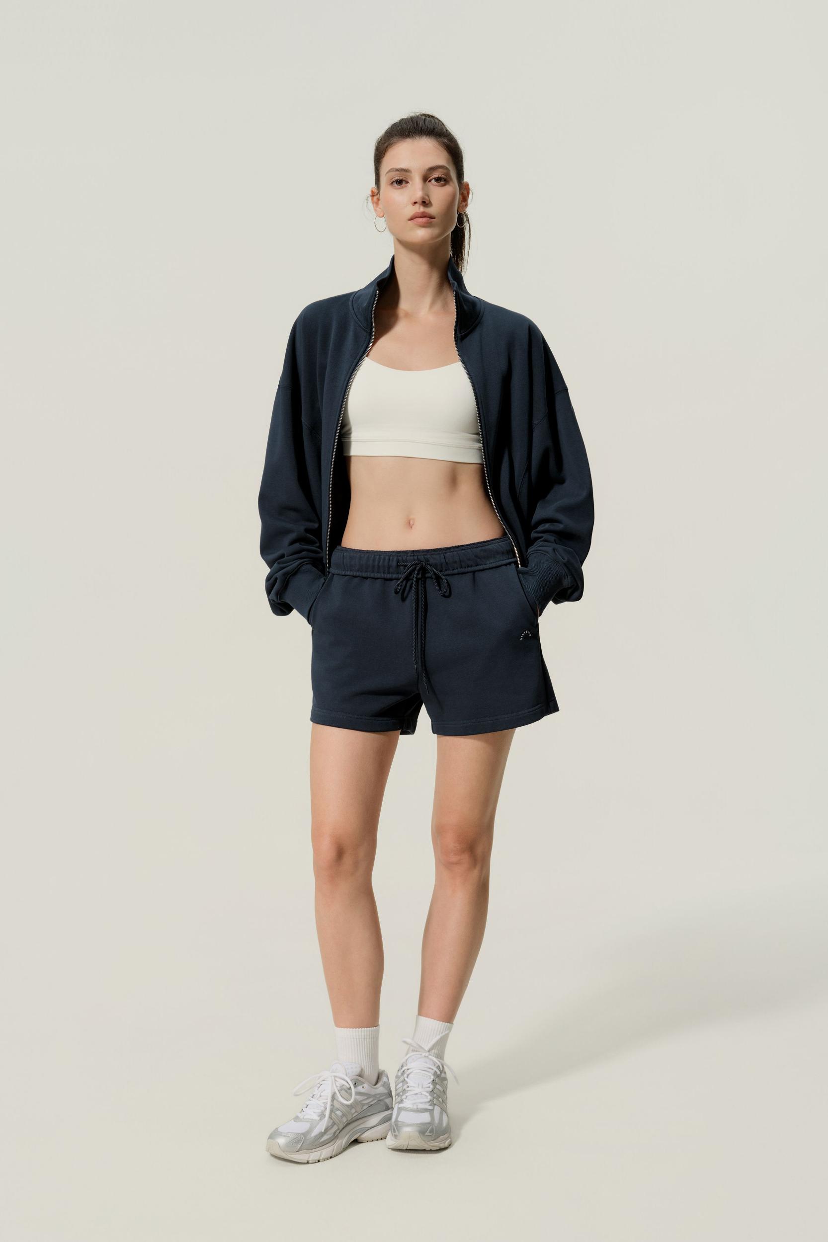 LILYSILK Women's SILKERRY Silk Blend Oversized Two-Way Zip Jacket Navy XL Product Image