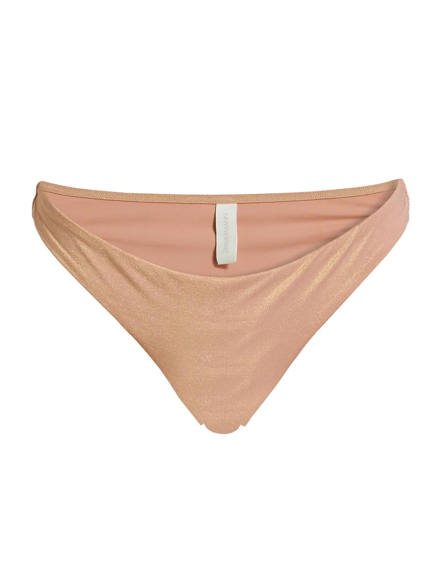 Womens Everley Metallic Low-Rise Bikini Bottom Product Image