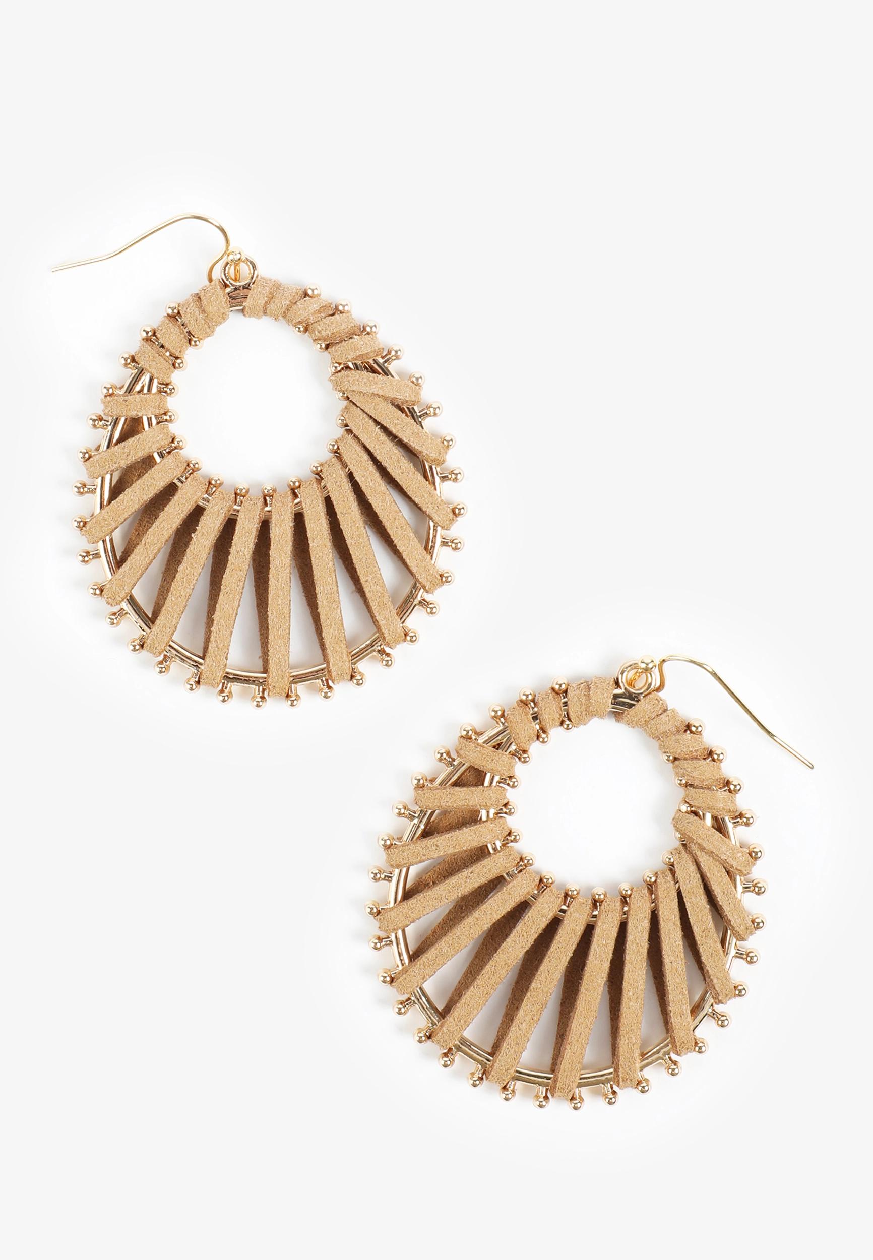 Cord Wrapped Drop Earrings Product Image