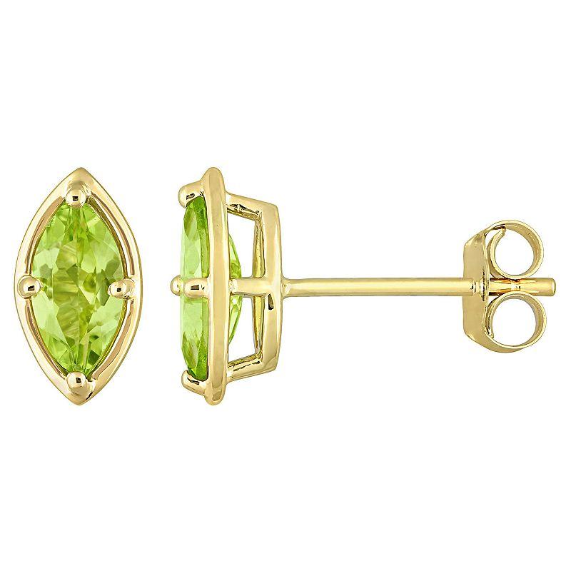 Stella Grace 14k Gold Marquise Peridot Stud Earrings, Women's Product Image