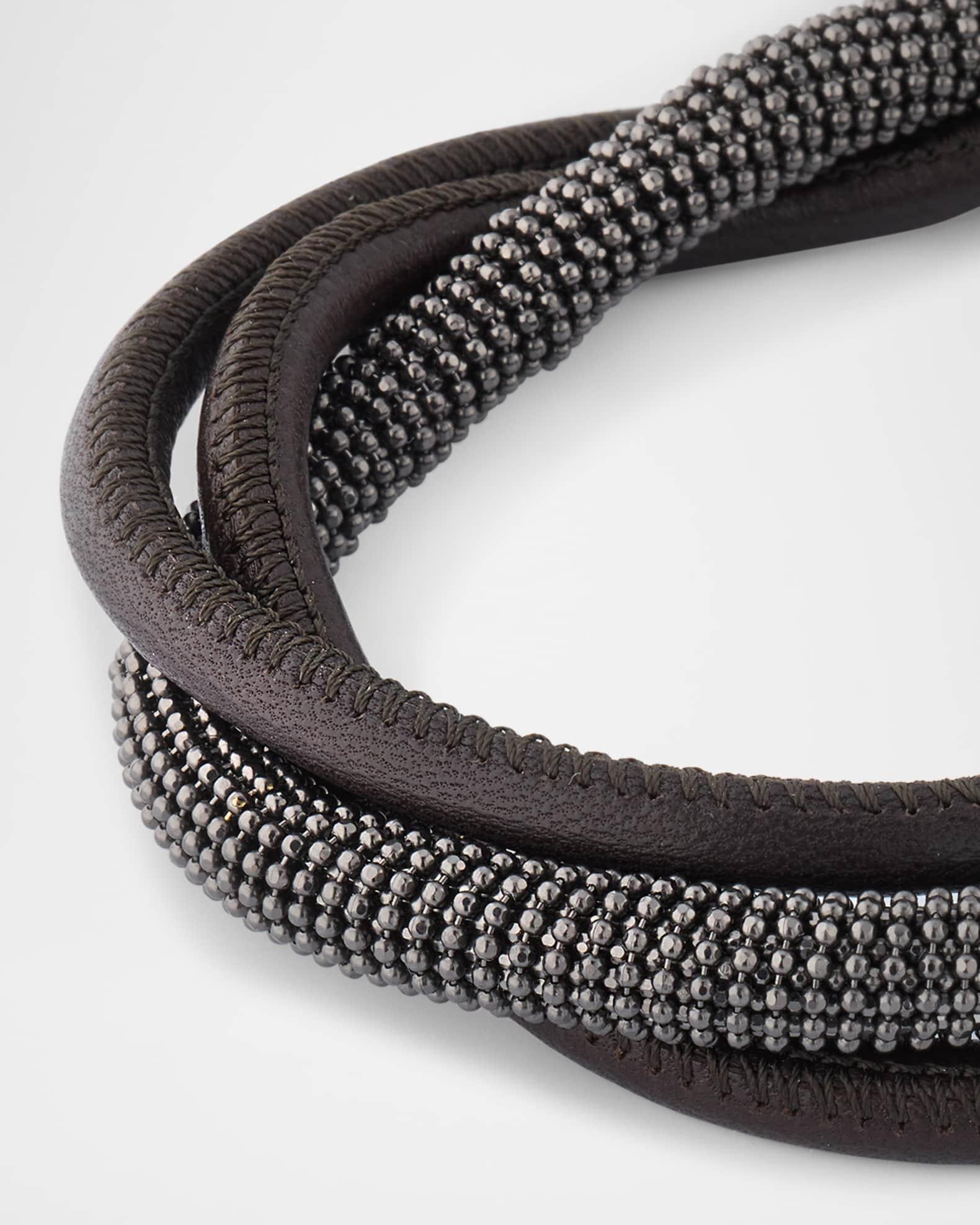 Monili Leather Twisted Coil Bracelet Product Image