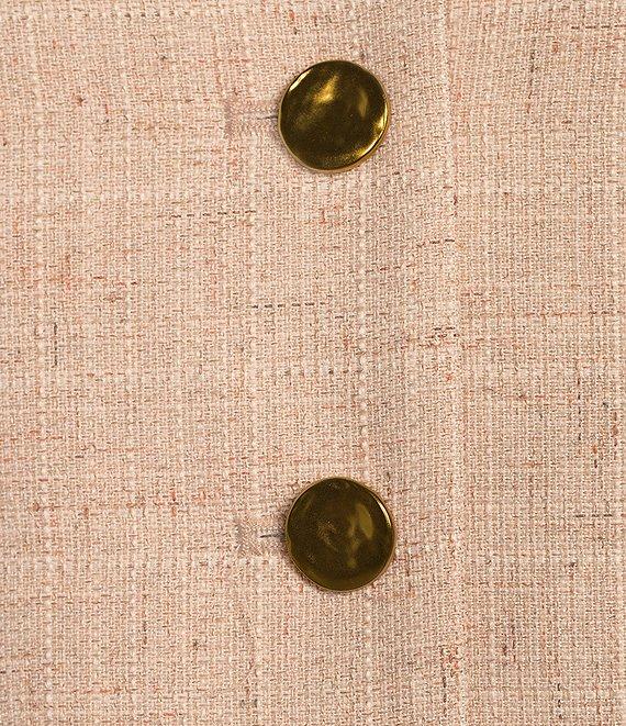 Donna Karan Tweed Notch Lapel Collar Button Front Jacket Product Image
