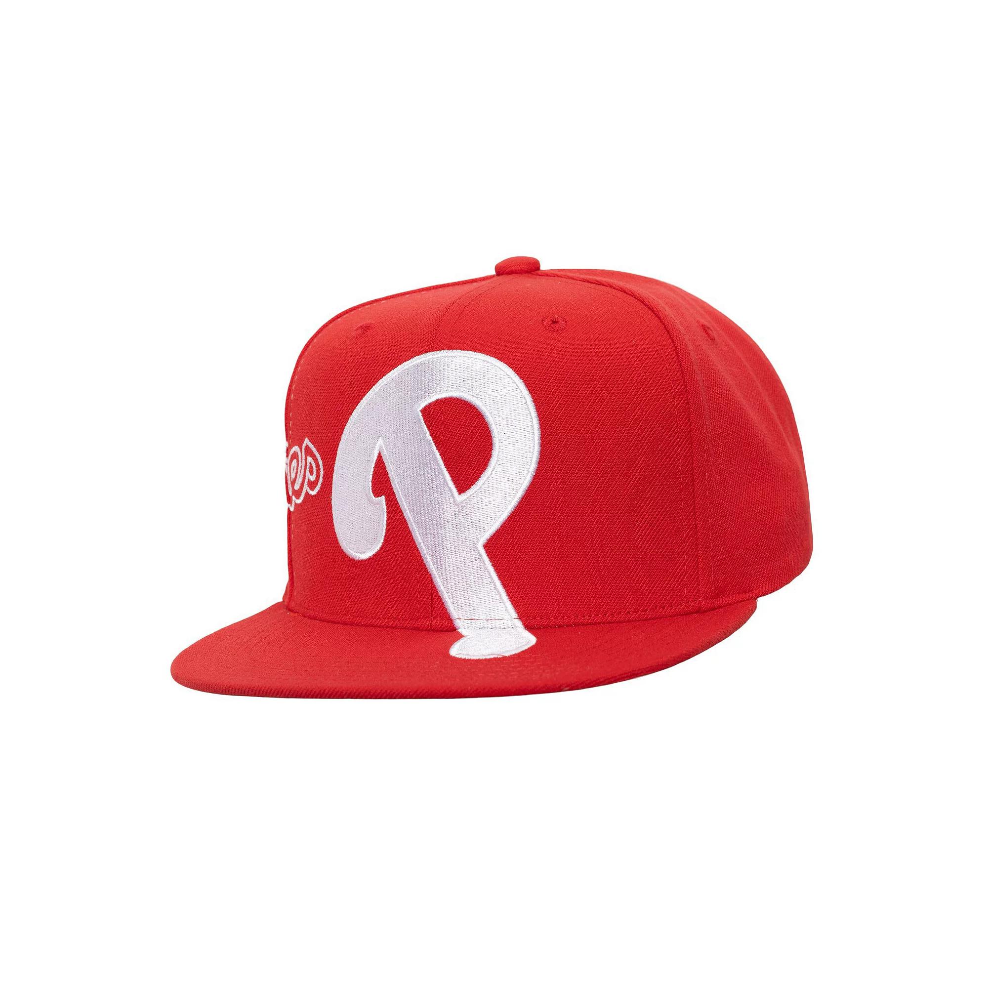 Men's Mitchell & Ness  Red Philadelphia Phillies Big Time Snapback Hat Product Image