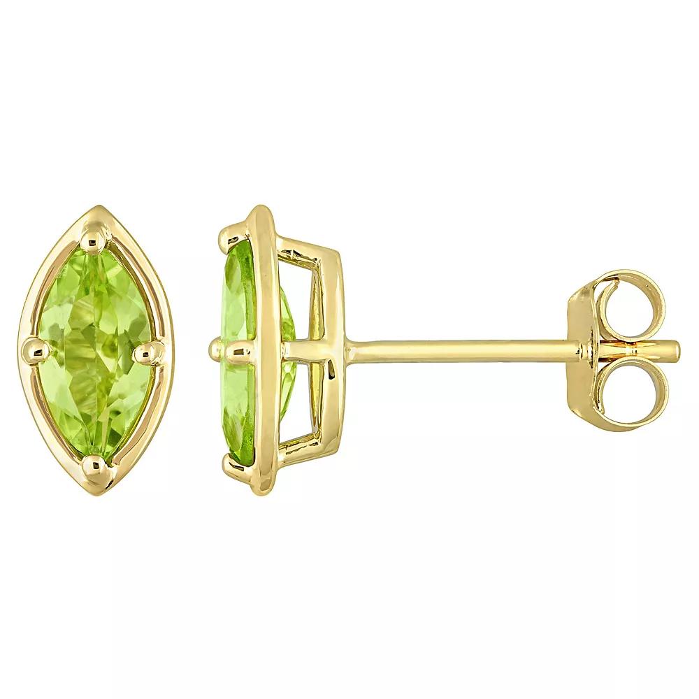 Stella Grace 14k Gold Marquise Peridot Stud Earrings, Women's Product Image