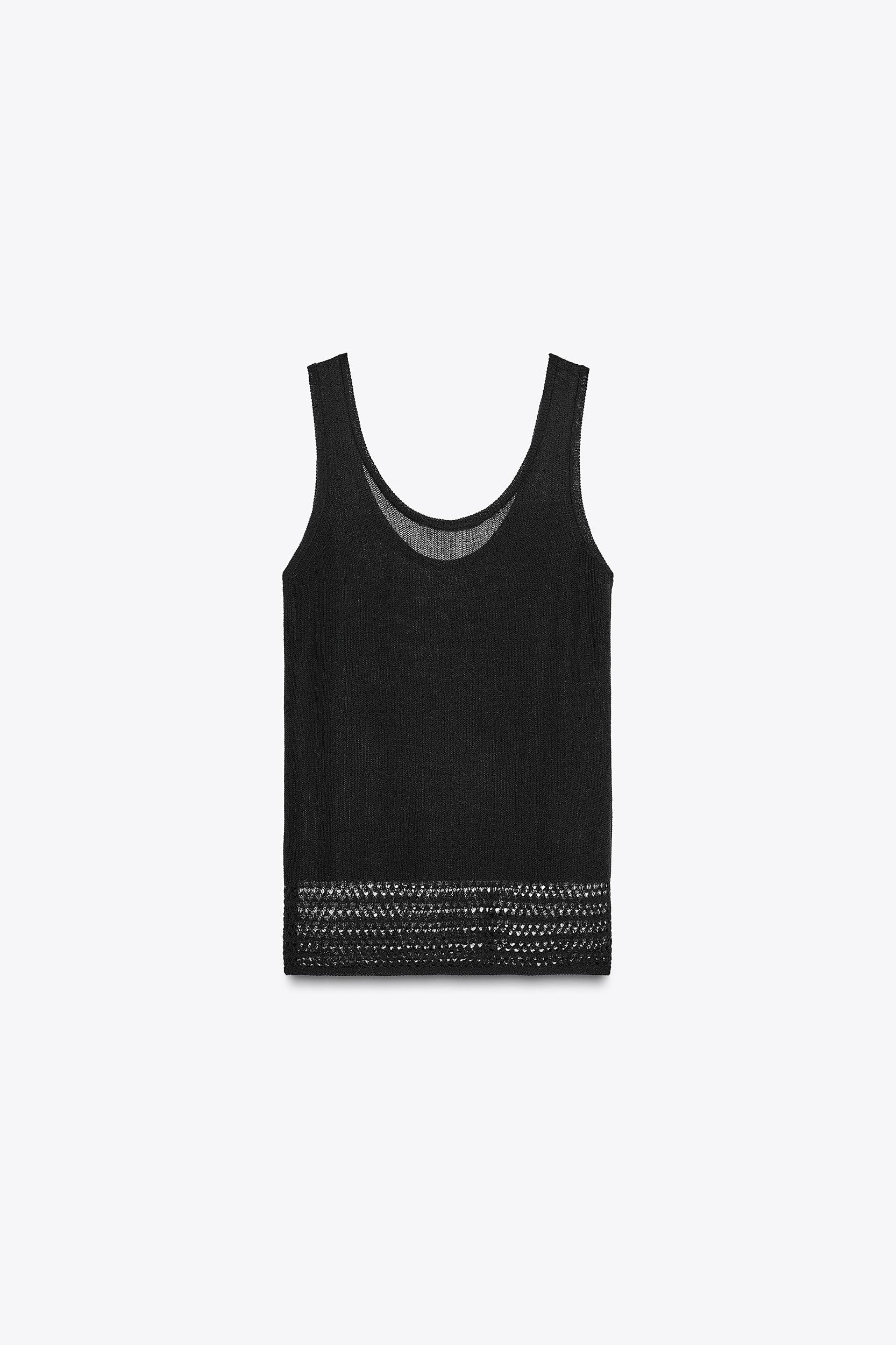 POINTELLE KNIT CROP TOP Product Image