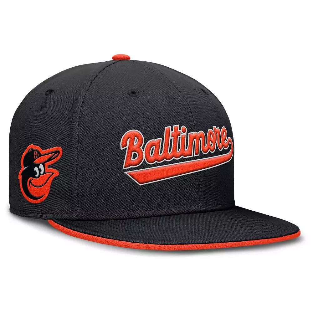 Men's Nike Black Baltimore Orioles True Performance Fitted Hat,  Product Image