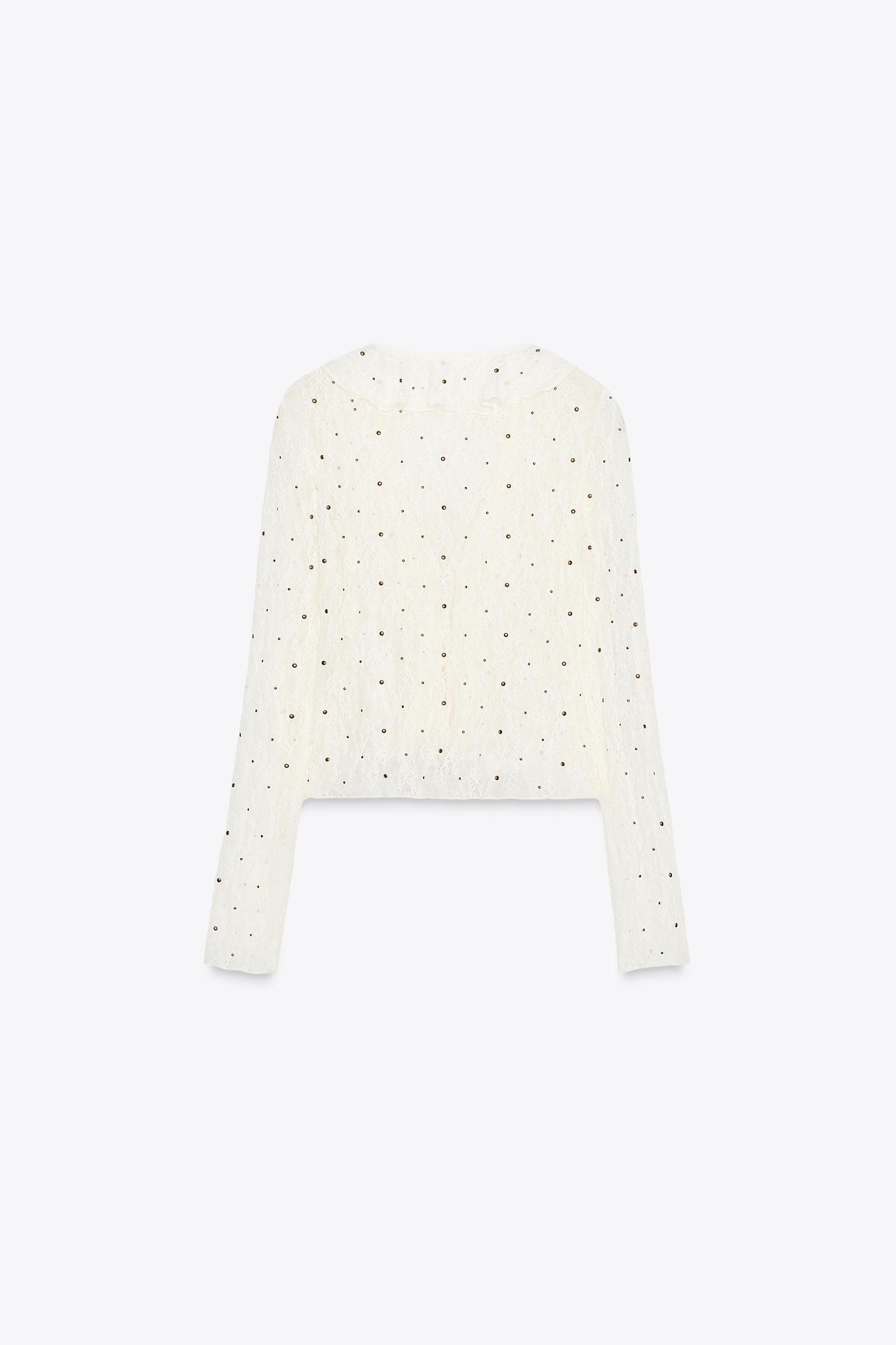 STUDDED LACE TOP Product Image