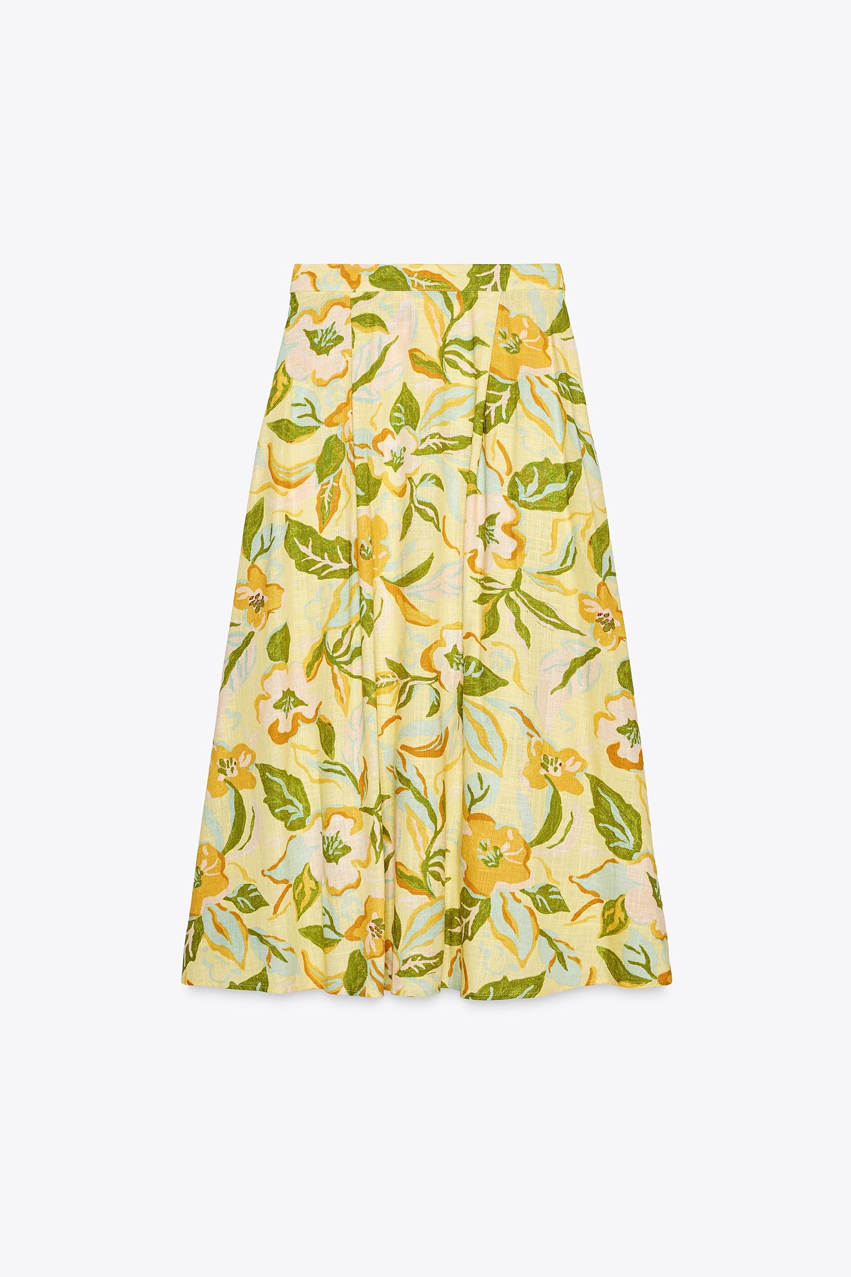PRINTED LINEN SKIRT Product Image