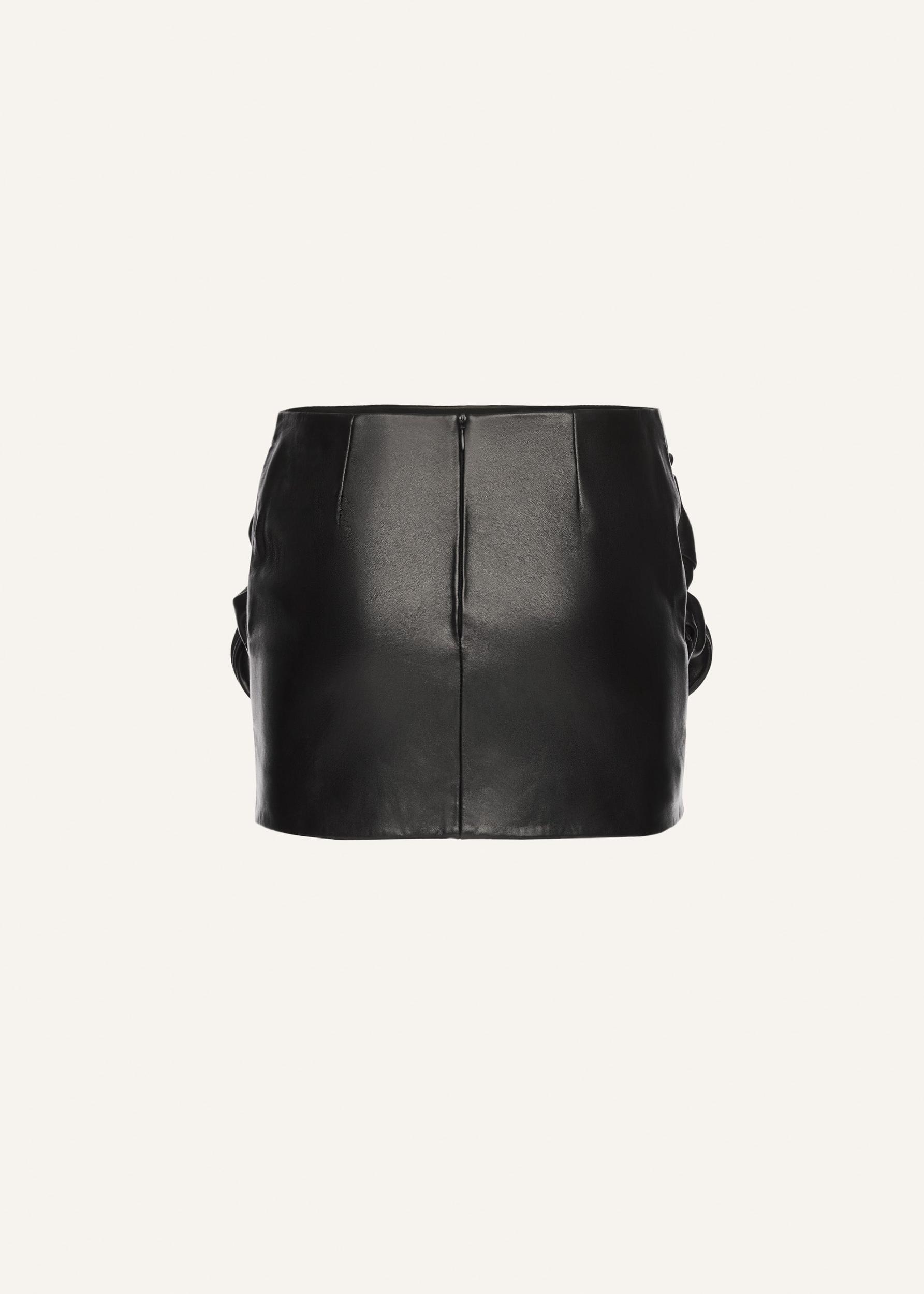 Rose hip mini skirt in black leather Product Image