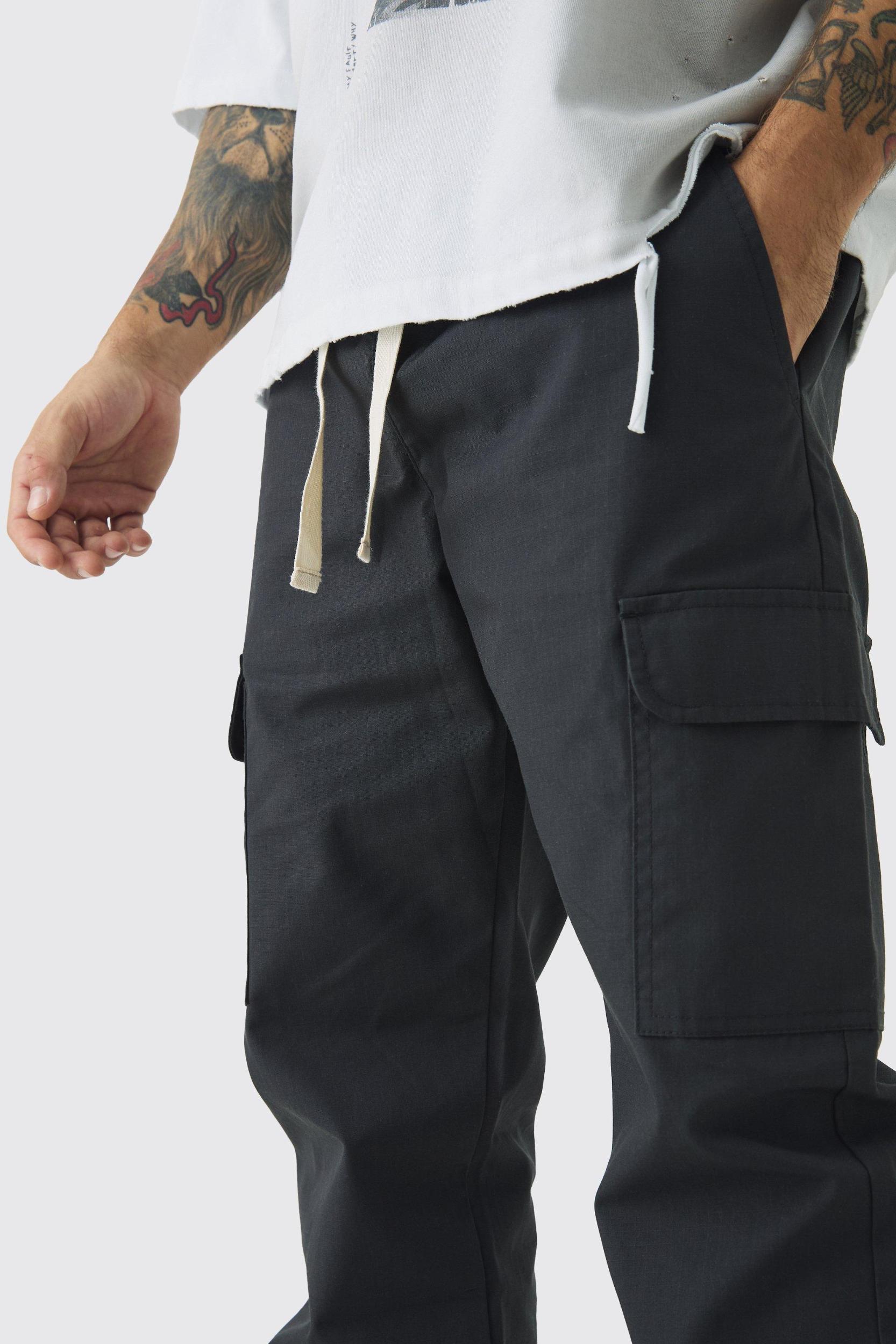 Elasticated Tapered Ripstop Cargo Pants | boohooMAN USA Product Image