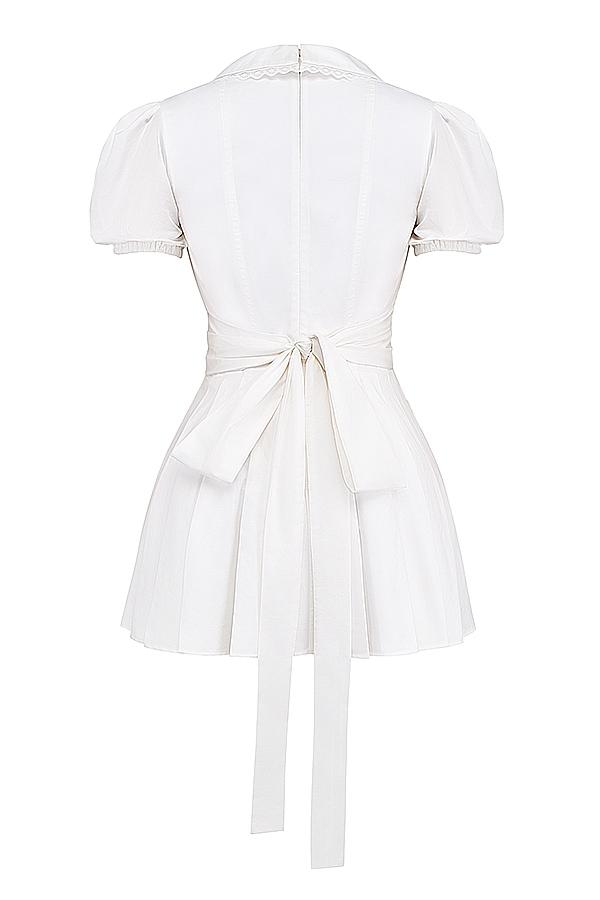 Piera  white pleated mini dress Product Image