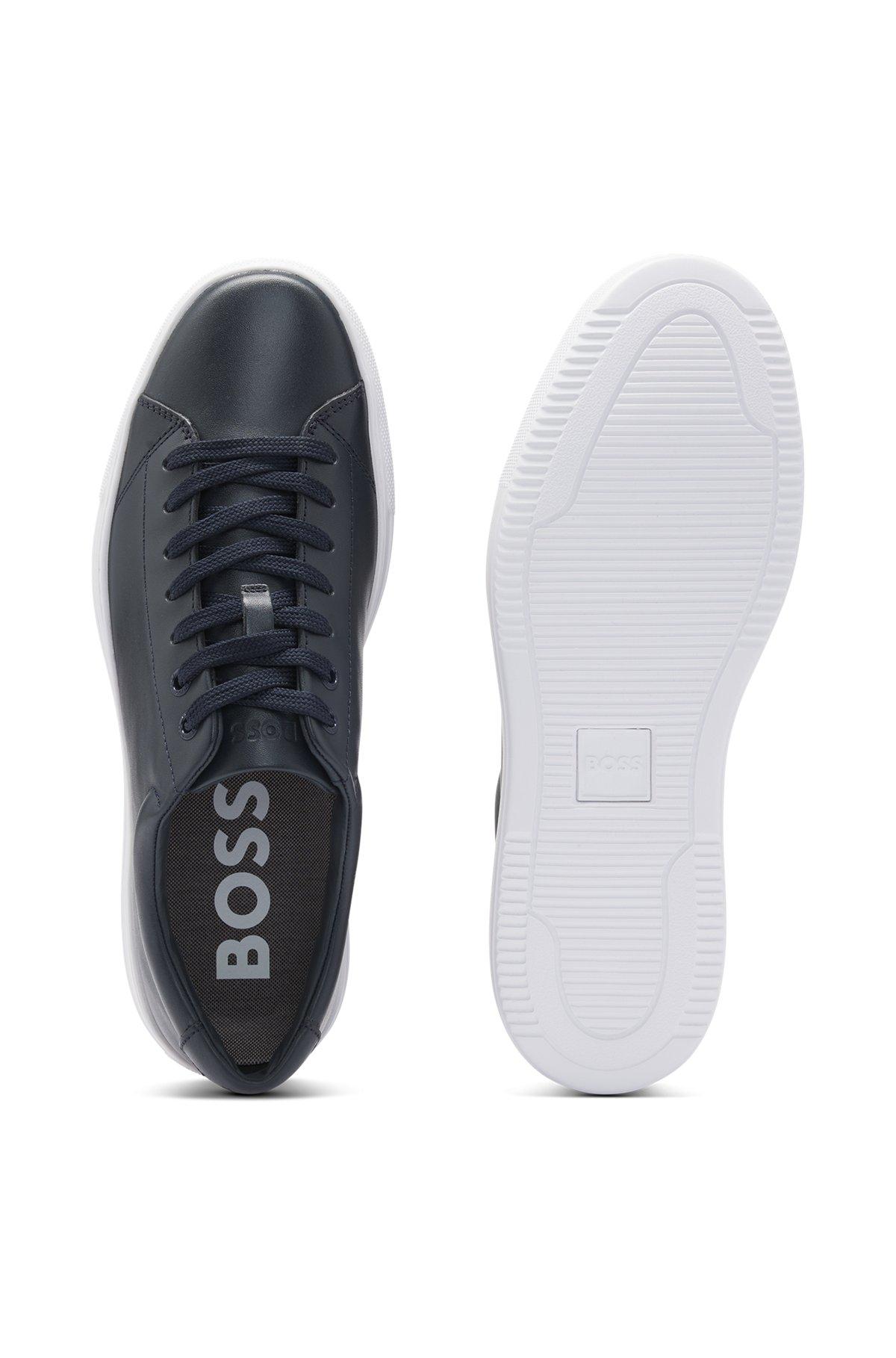 Nappa-leather trainers with branded counter Product Image