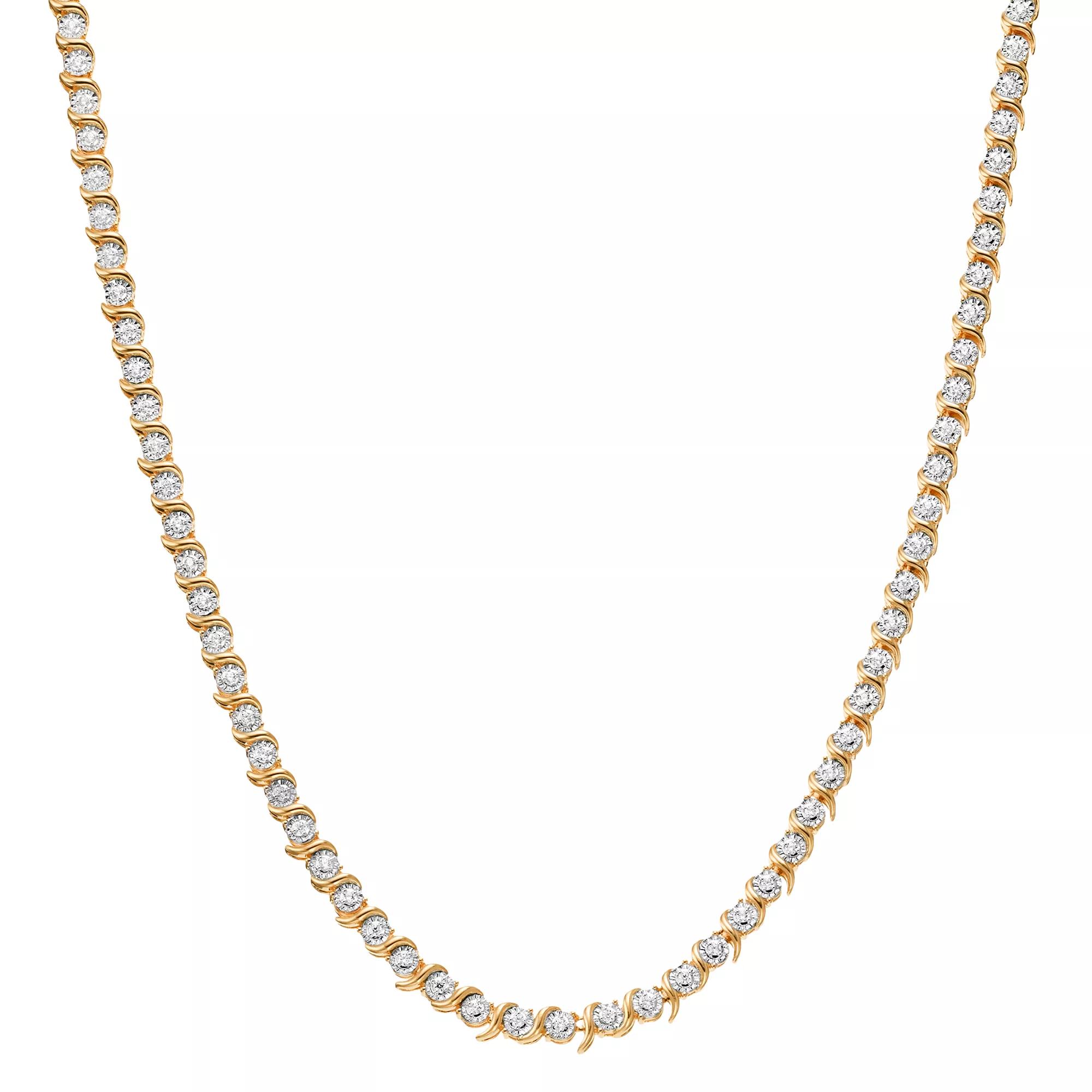 Diamond Brilliance 1 Carat T.W. Diamond Necklace, Women's, Size: 16", Gold Tone Product Image