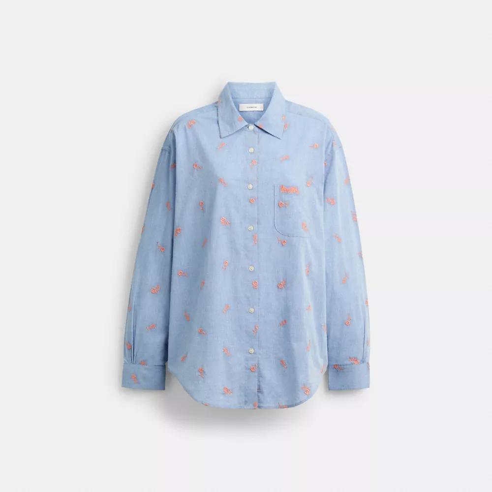 Floral Embroidery Shirt Product Image