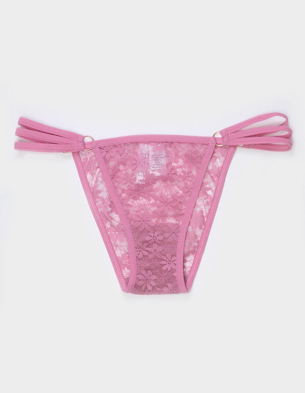 FULL TILT Side Strappy Lace Cheeky Panties - MAROON Product Image