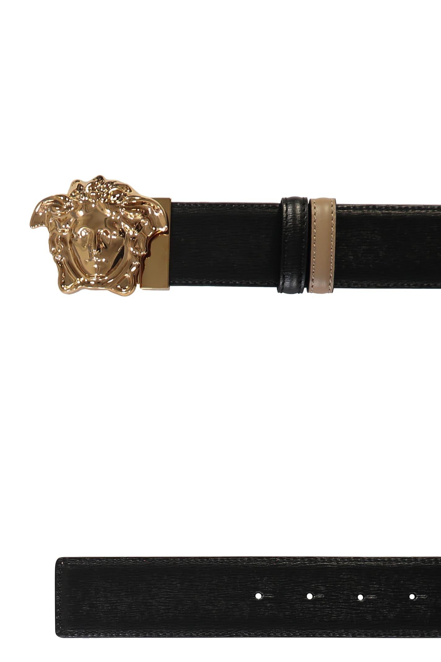 VERSACE La Medusa Leather Belt Man Belt Black Size 39.5 Calfskin Product Image