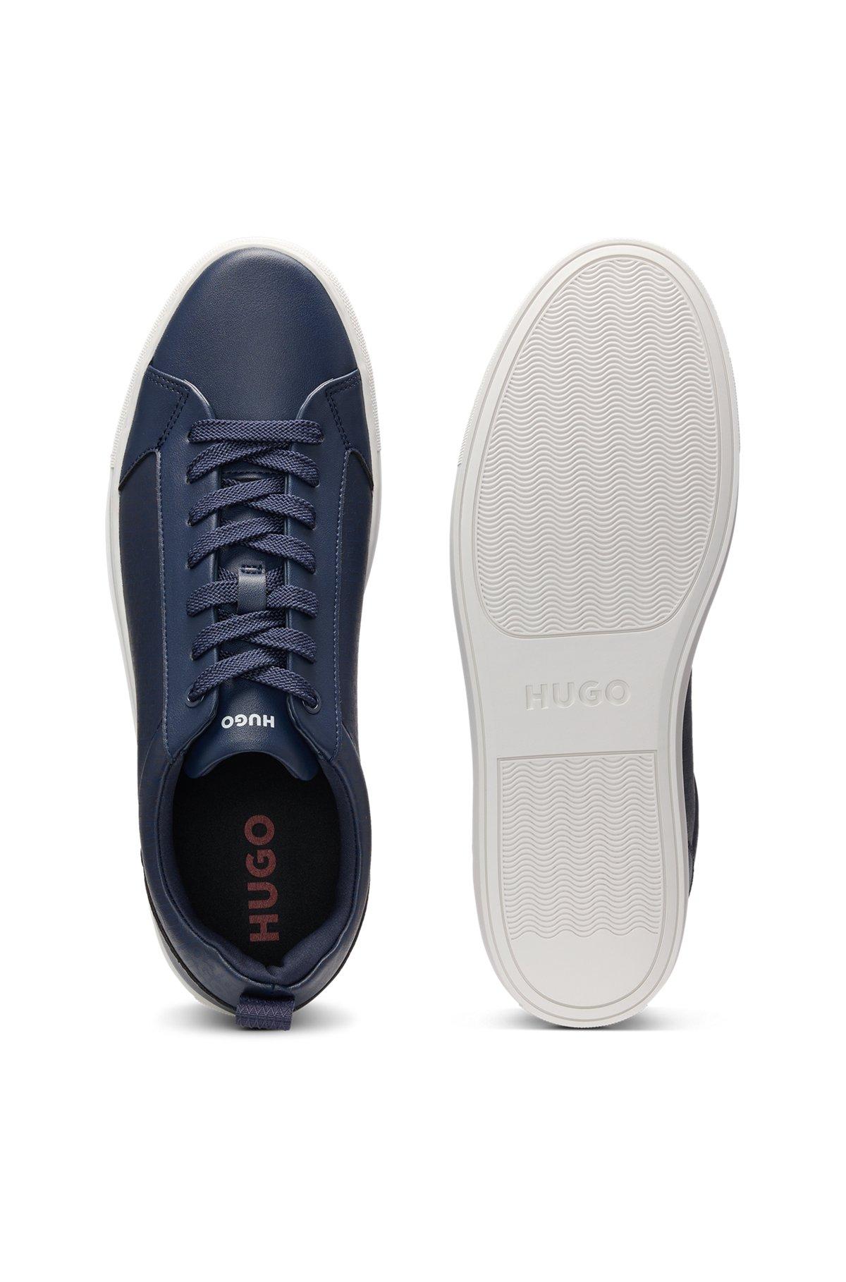 Faux-leather trainers with tonal monograms Product Image