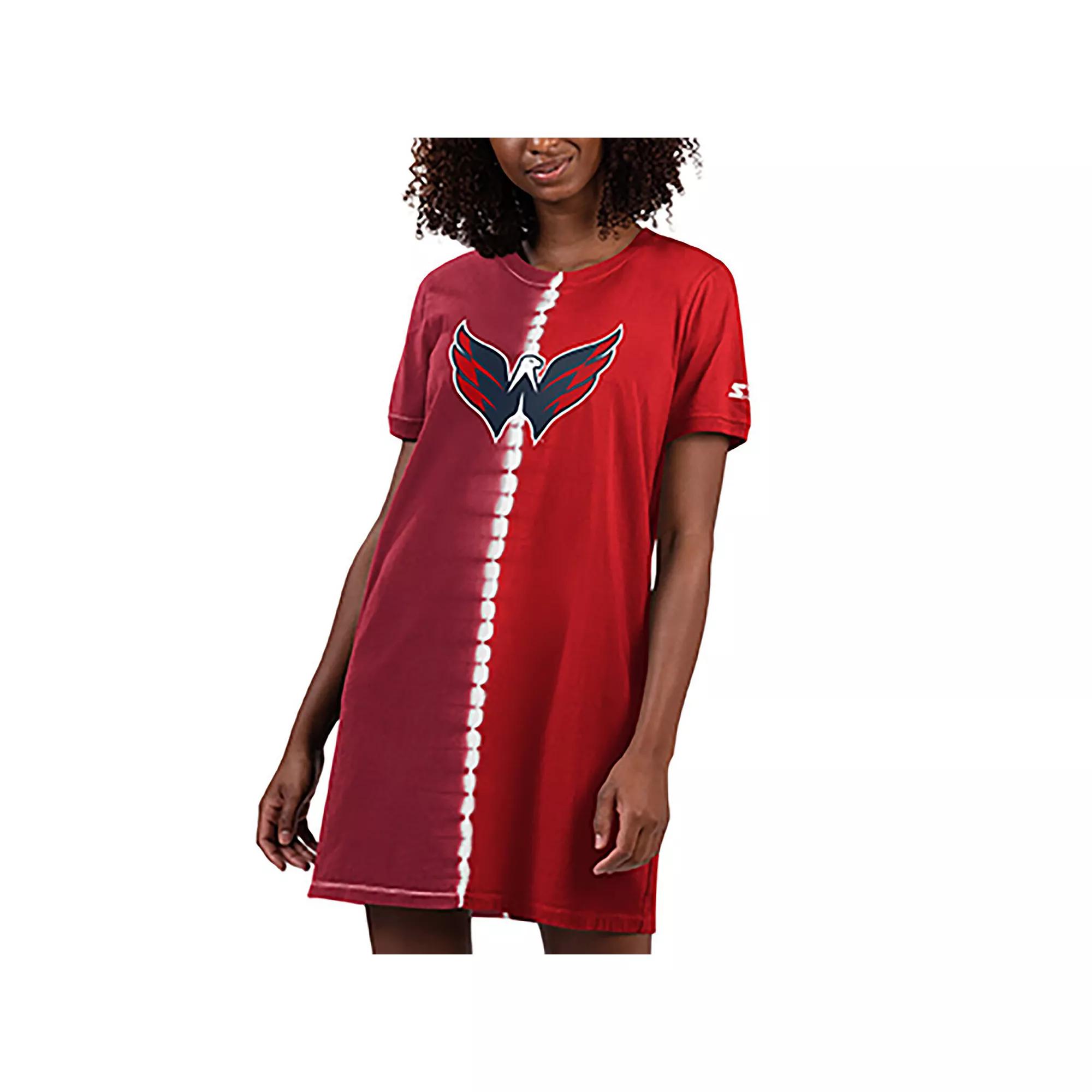 Women's Starter Red Washington Capitals Ace Tie-Dye Sneaker Dress,  Product Image