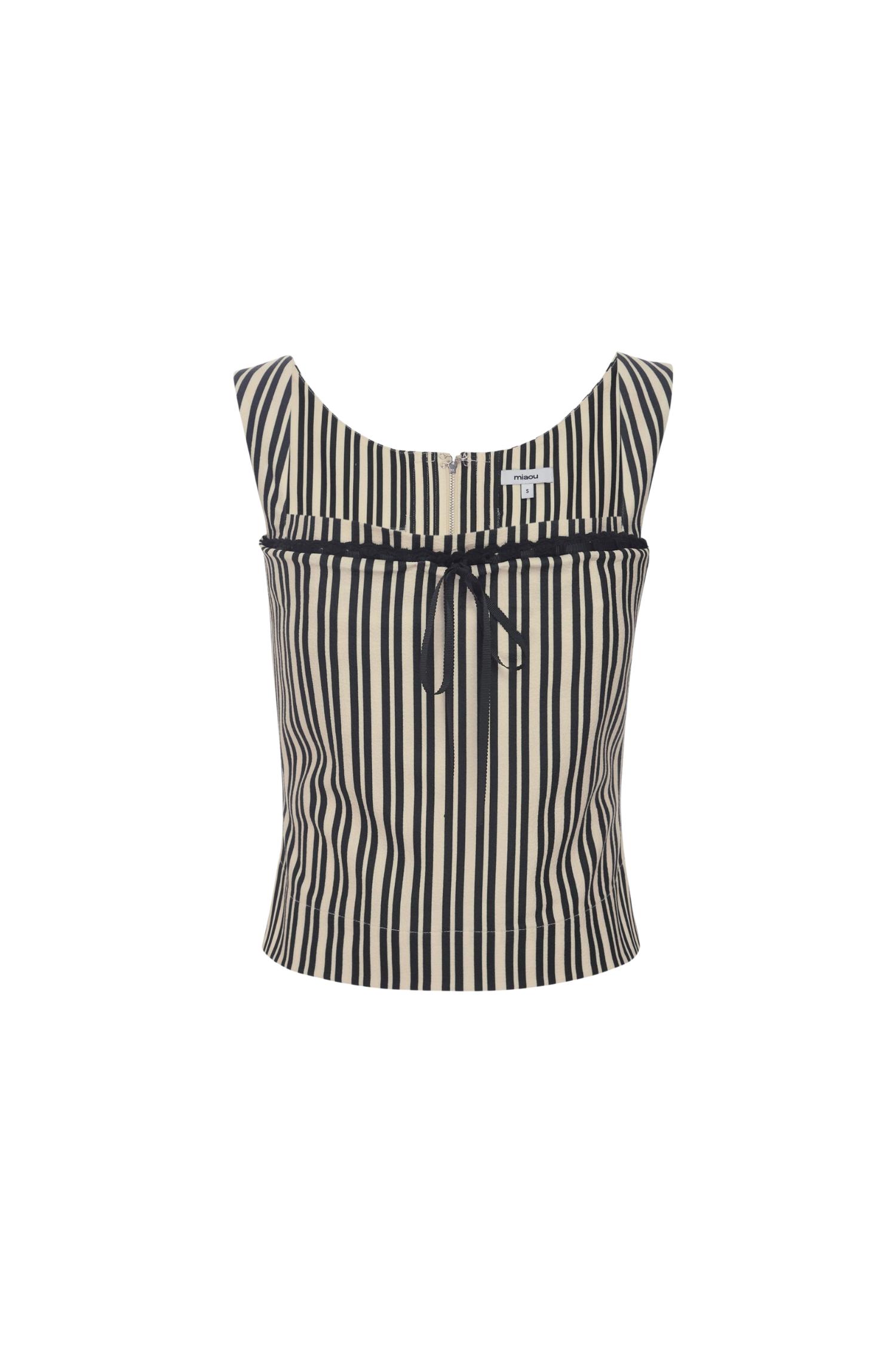 LACED IMOGENE CORSET - CREAM STRIPE Product Image