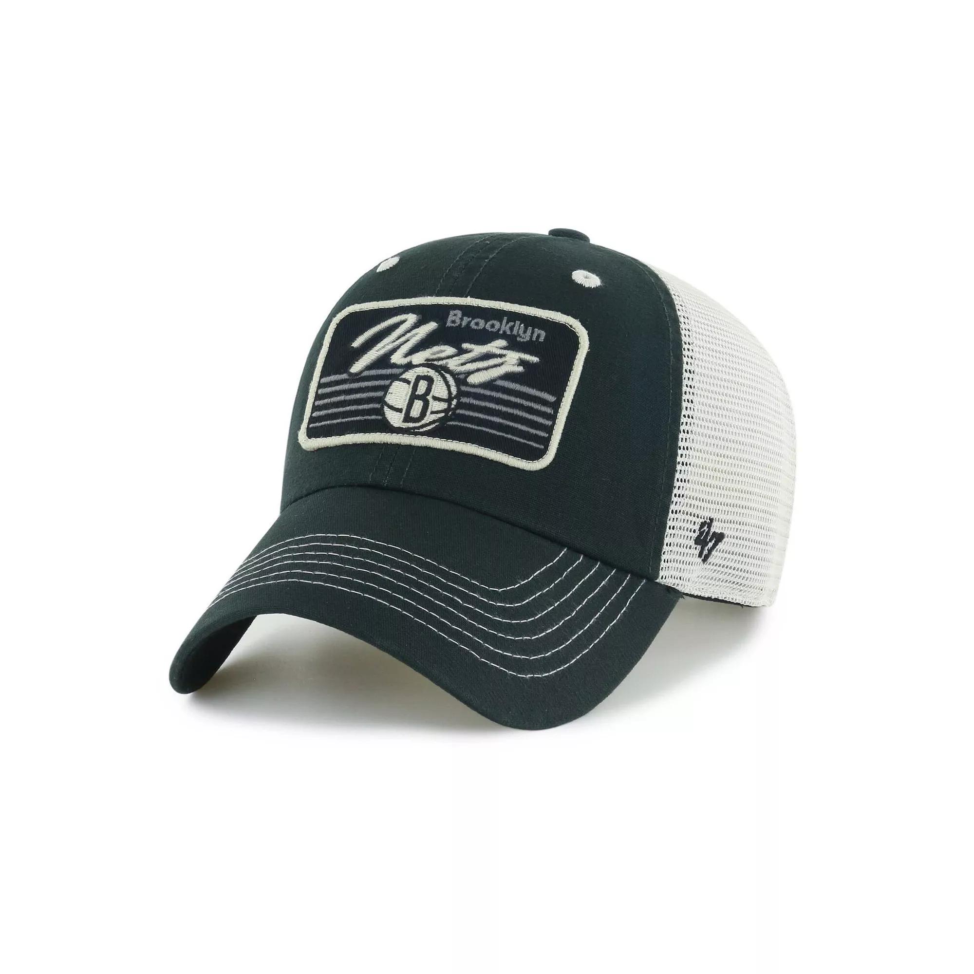 Men's '47 Black Miami Heat Five Point Patch Clean Up Adjustable Hat Product Image