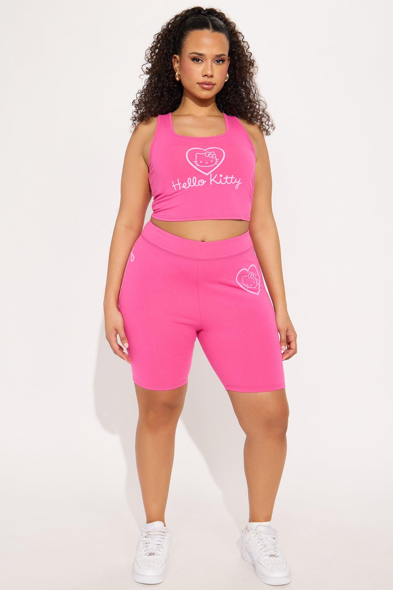 Hello Kitty Love Crop Top - Hot Pink Product Image