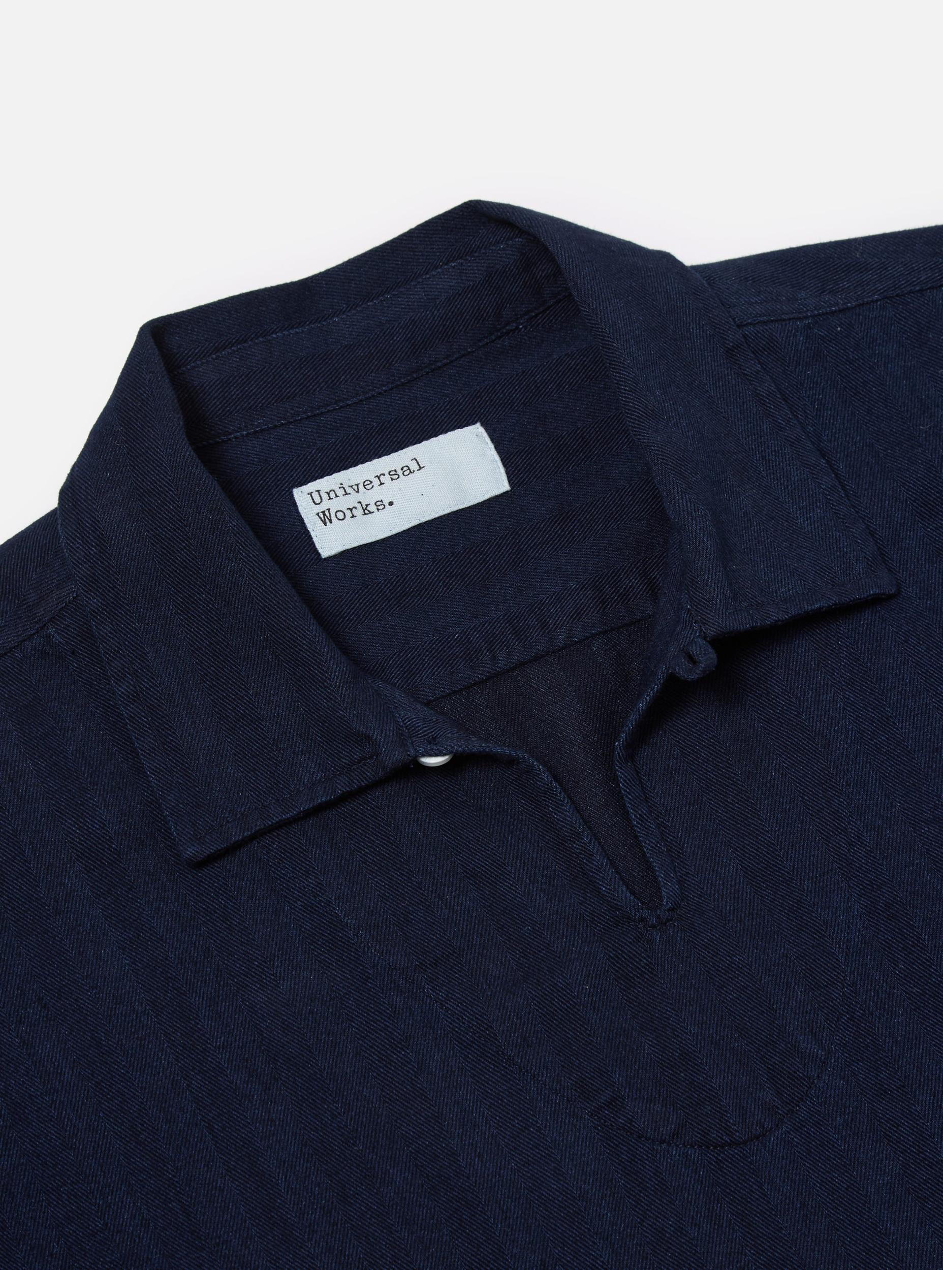Universal Works Smock Overshirt in Indigo Herringbone Denim Product Image