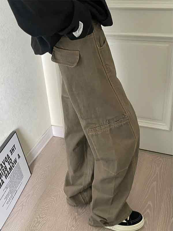 Vintage Maillard Patchwork Workwear Cargo Jeans Product Image