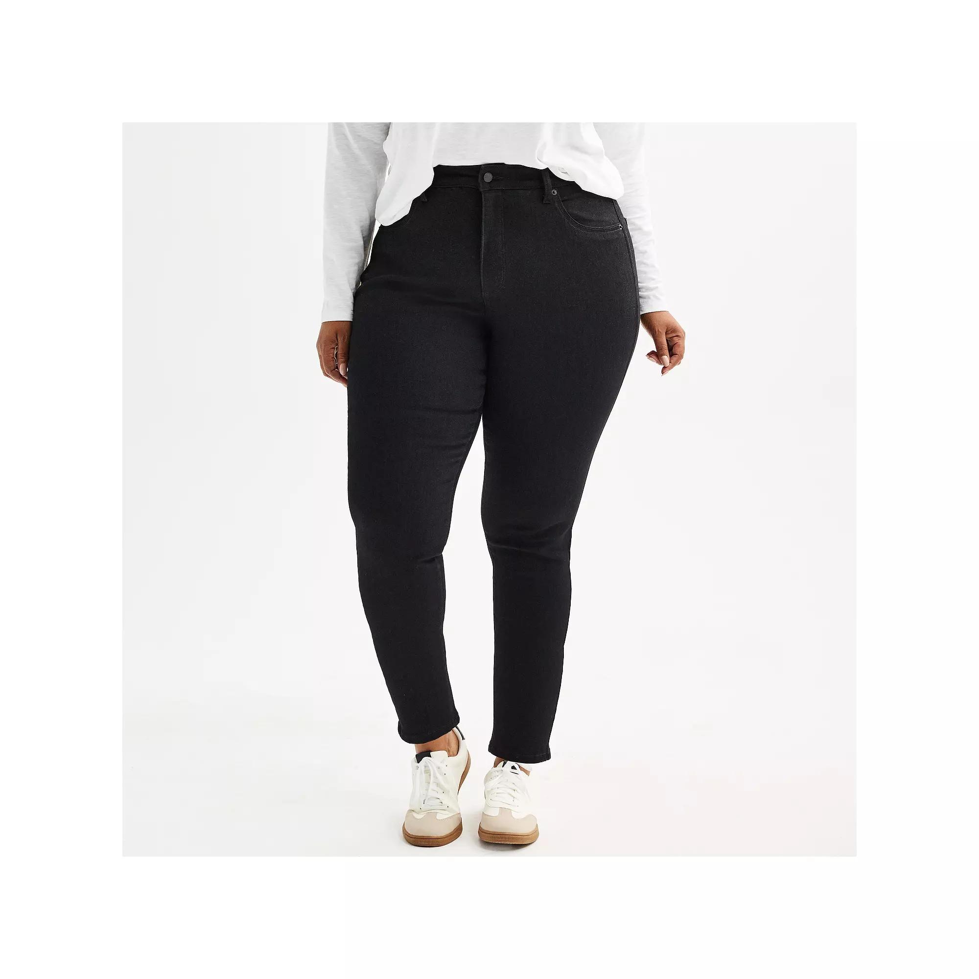 Plus Size Sonoma Goods For Life® High Rise Curvy Skinny Jeans, Women's, Size: 16 W, Black Product Image