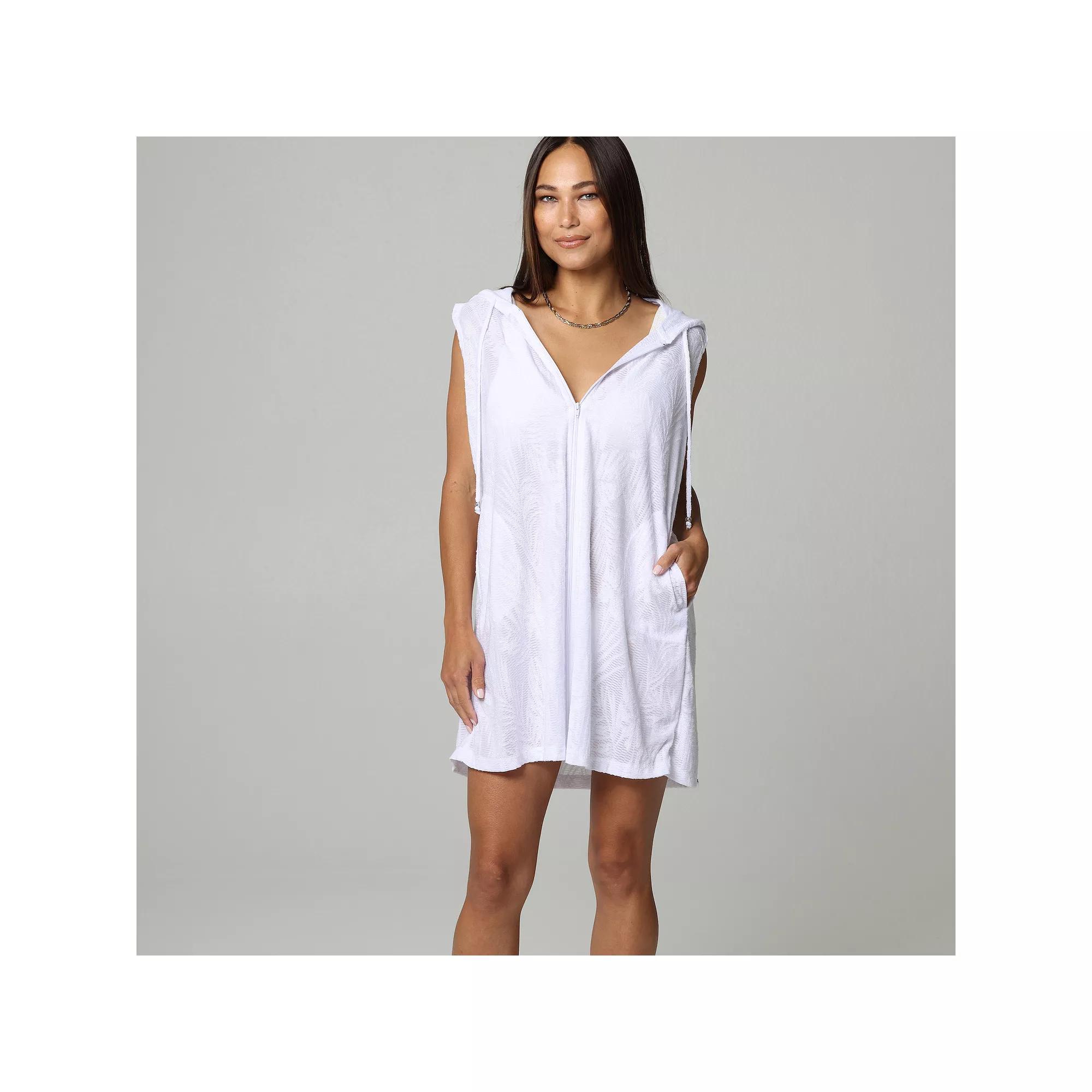 Women's J. Valdi Sleeveless Swim Cover-Up Zip-Up Hoodie,  Product Image