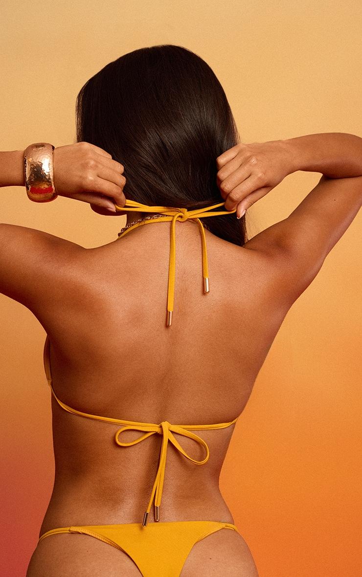 Mustard Charm Trim Triangle Bikini Top Product Image