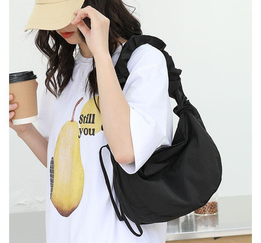 Plain Drawstring Nylon Hobo Bag Product Image