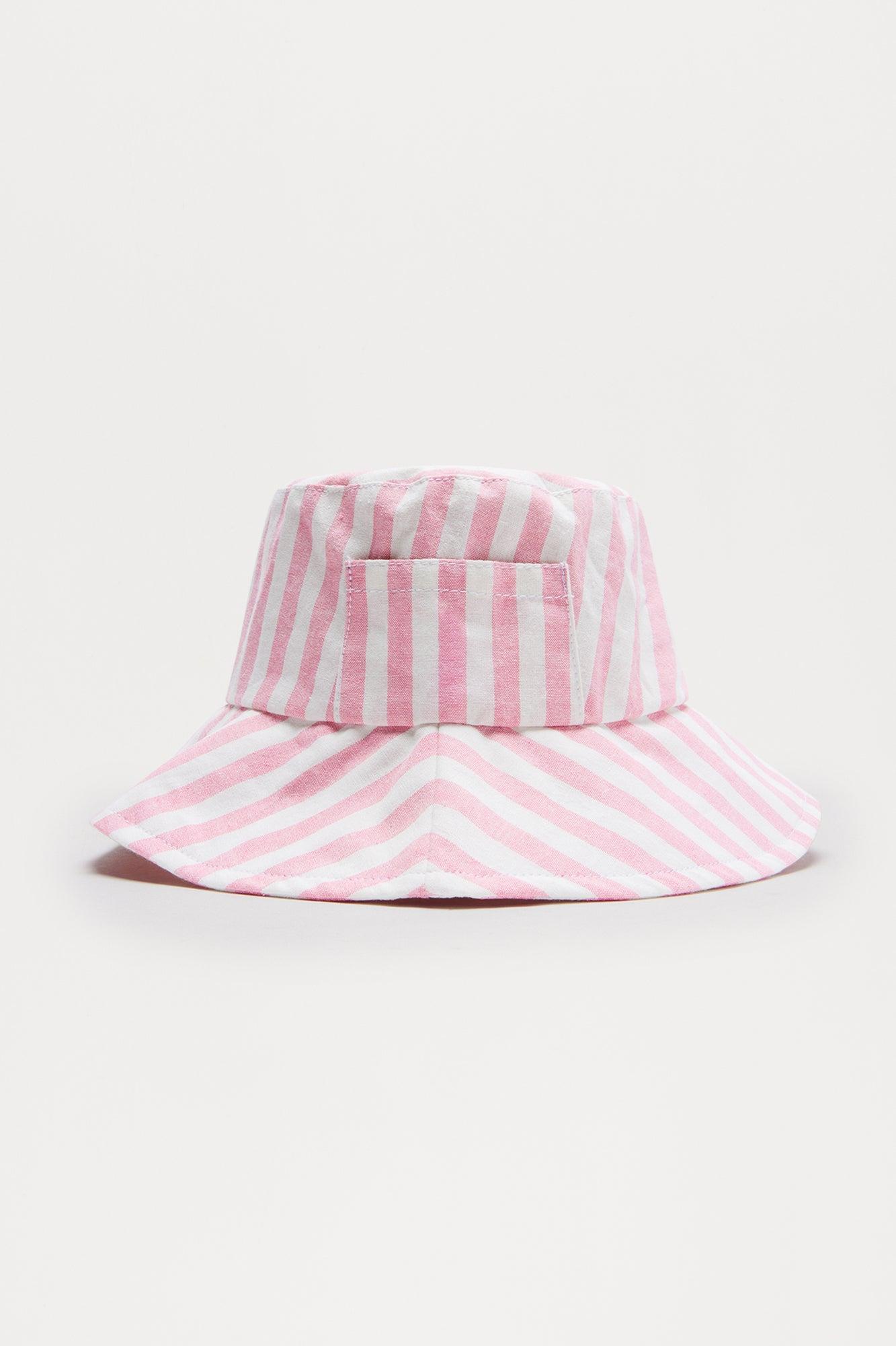 Hamptons Summer Bucket Hat - White/Pink Product Image