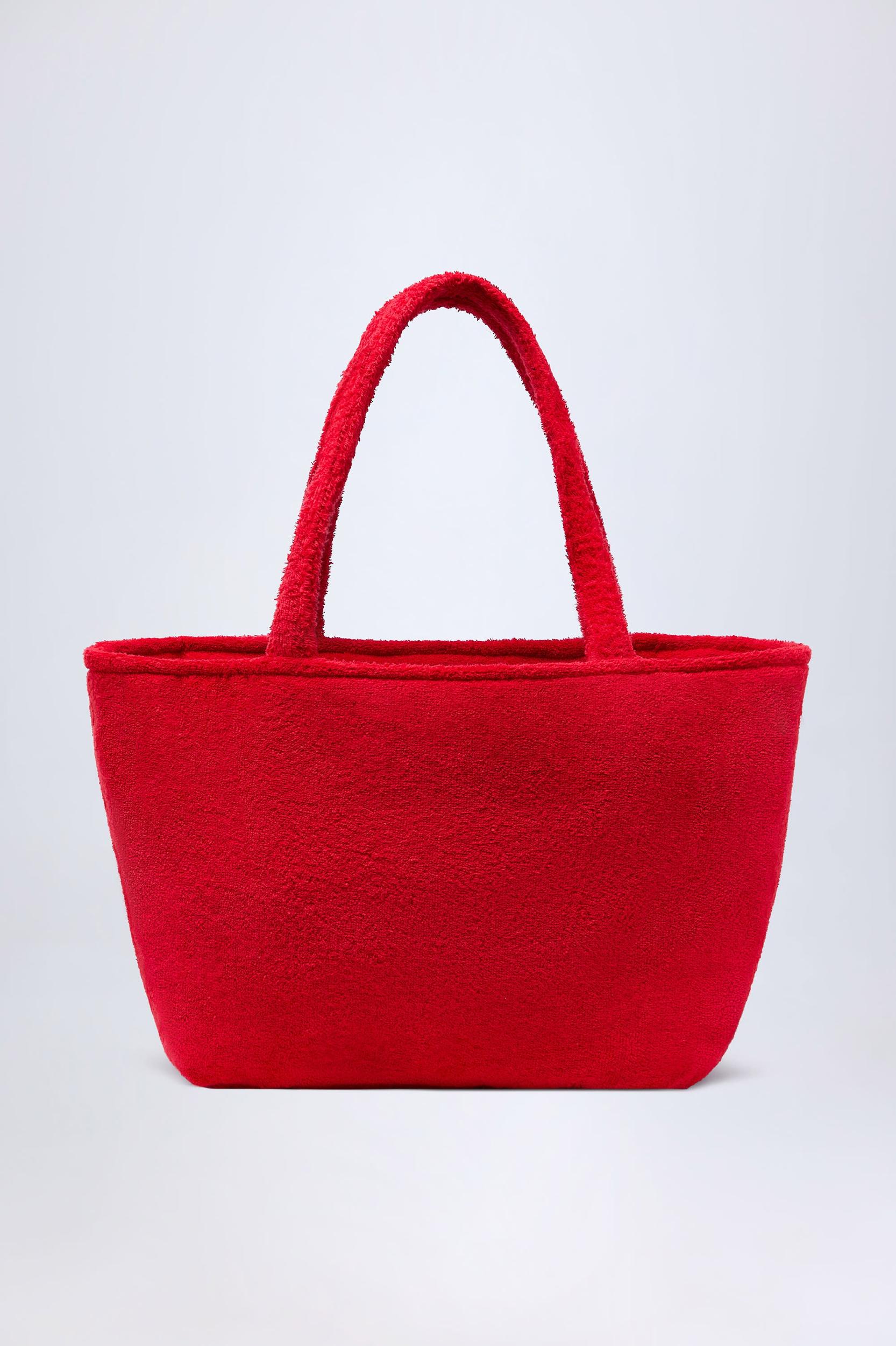 Towelling Tote Bag in Fiery Red Product Image