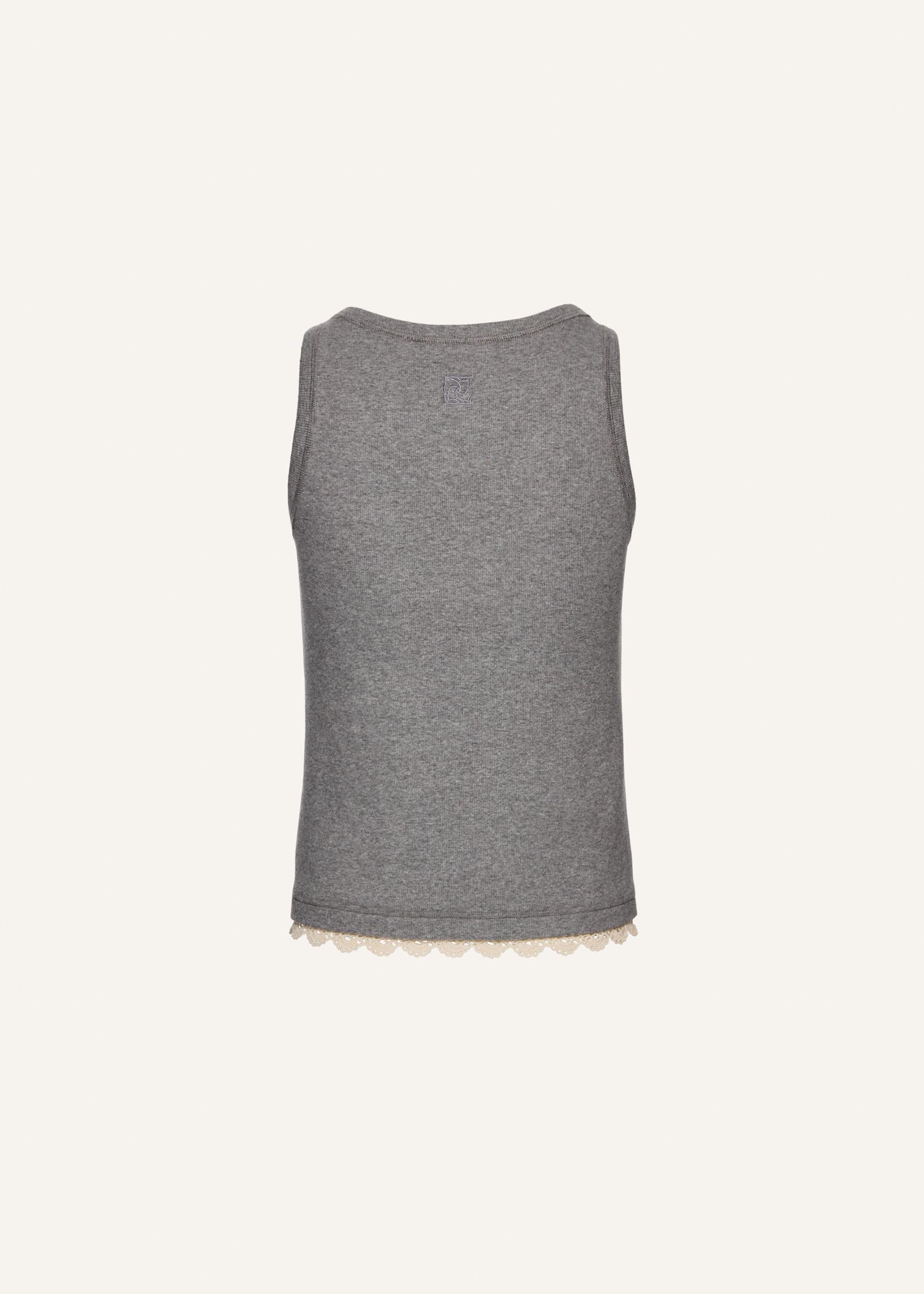 Lace-detail tank top in grey Product Image