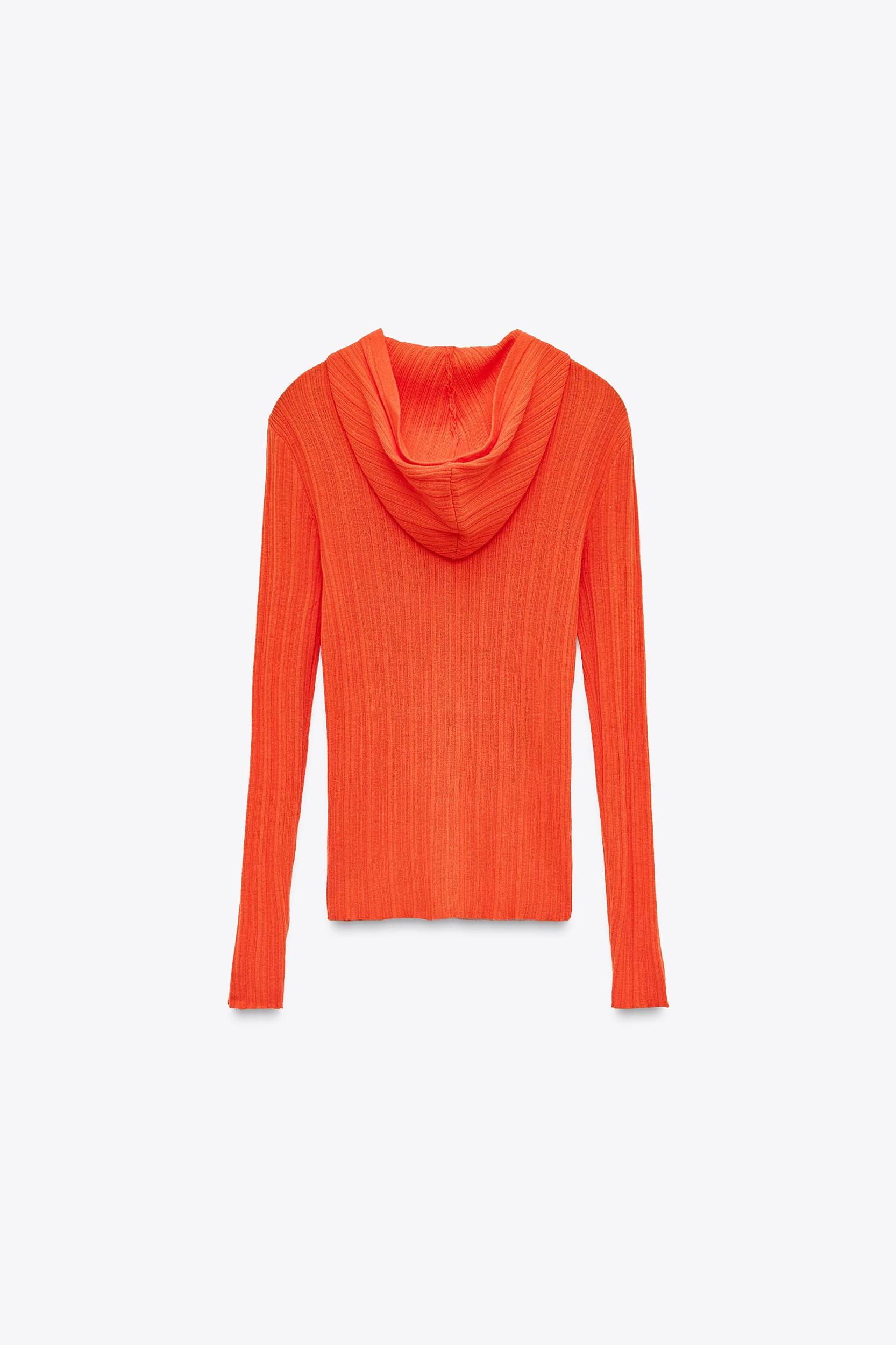 RIB KNIT HOODED JACKET Product Image