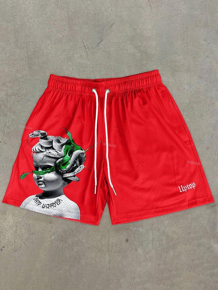 Art Boy Print Graphic Men's Mesh Shorts Product Image