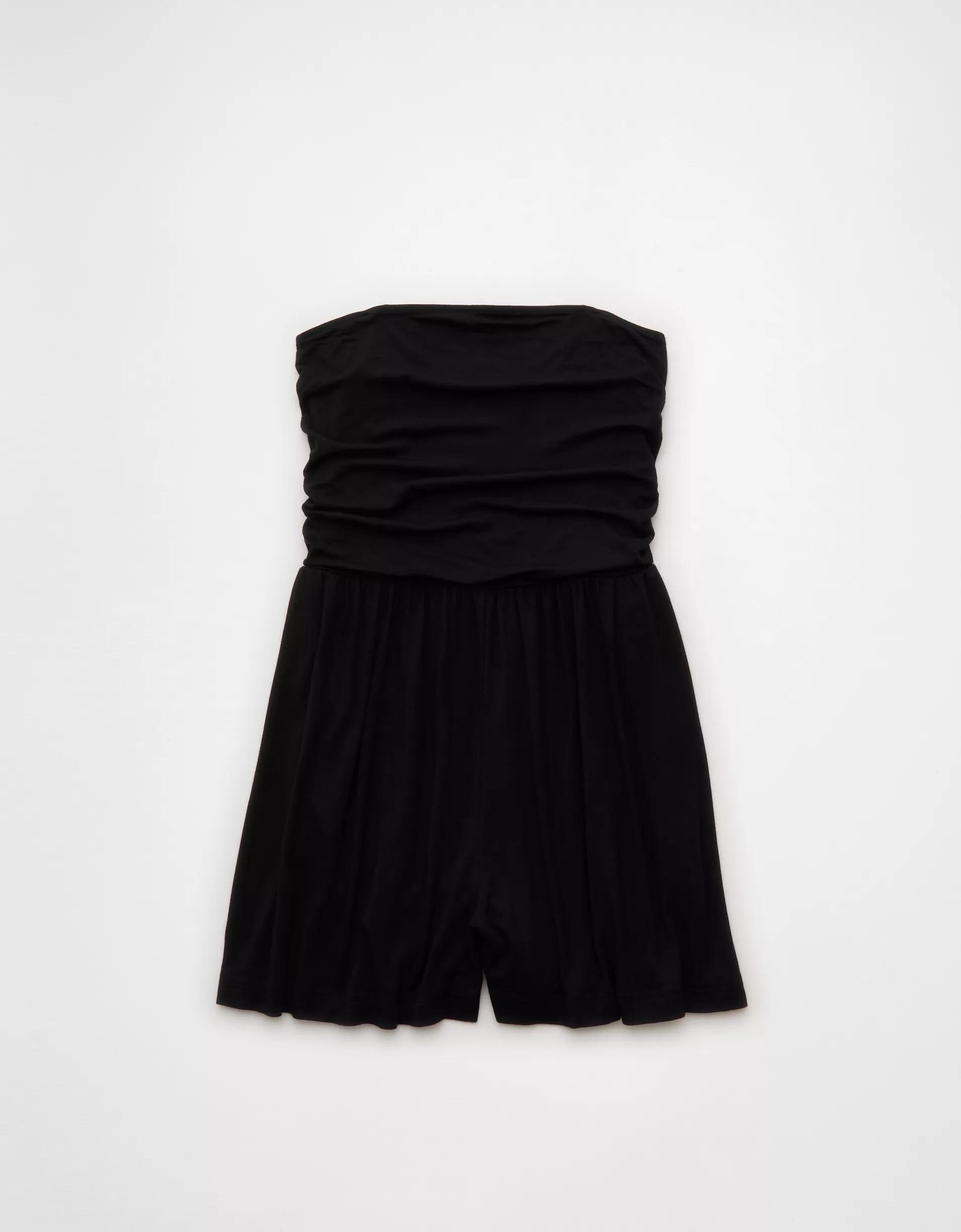 AE Strapless Ruched Romper Product Image