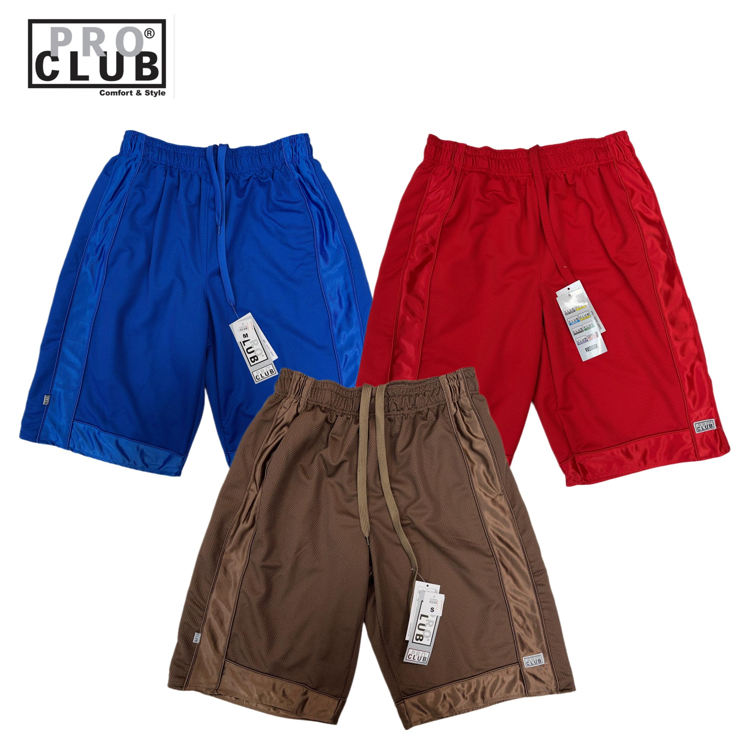 Pro Club Men's Heavyweight Mesh Basketball Shorts (Royal Blue/Red/Brown) Male Product Image