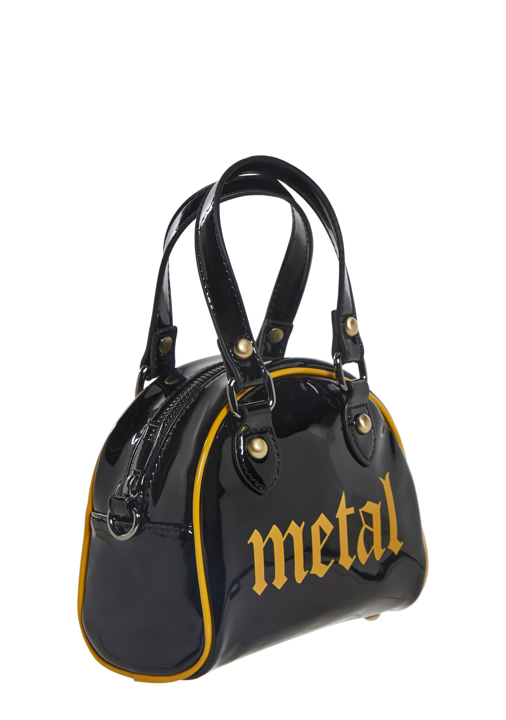 Mini Patent Metal Bowler Bag Current Mood- Black Product Image