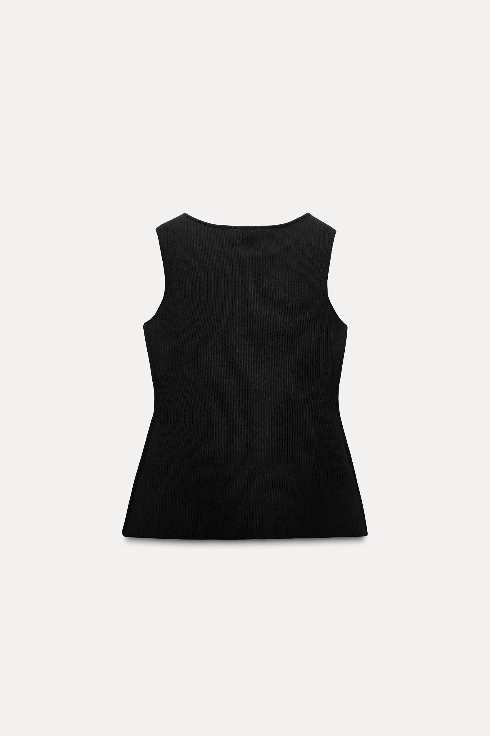 GOLD BUTTON KNITTED VEST TOP Product Image