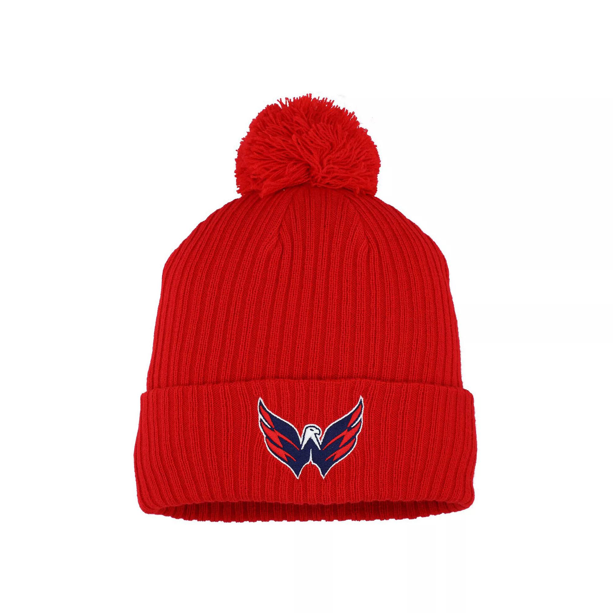 Men's Fanatics Red Washington Capitals Cuffed Knit Hat with Pom Product Image