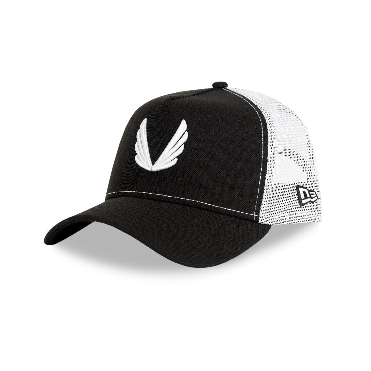 New Era® 9Forty® A-Frame Trucker Hat - Black/White "Wings" Product Image