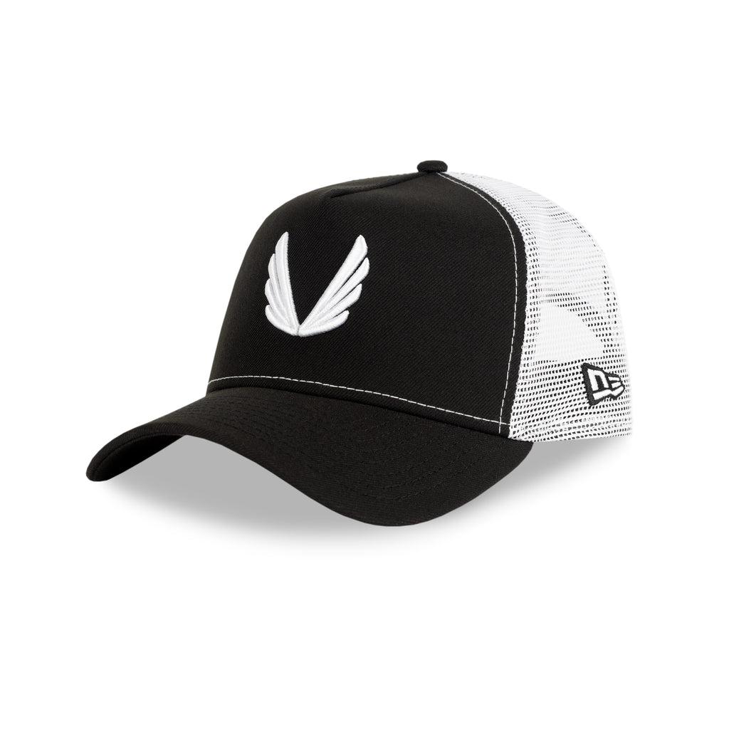 New Era® 9Forty® A-Frame Trucker Hat - Black/White "Wings" Product Image