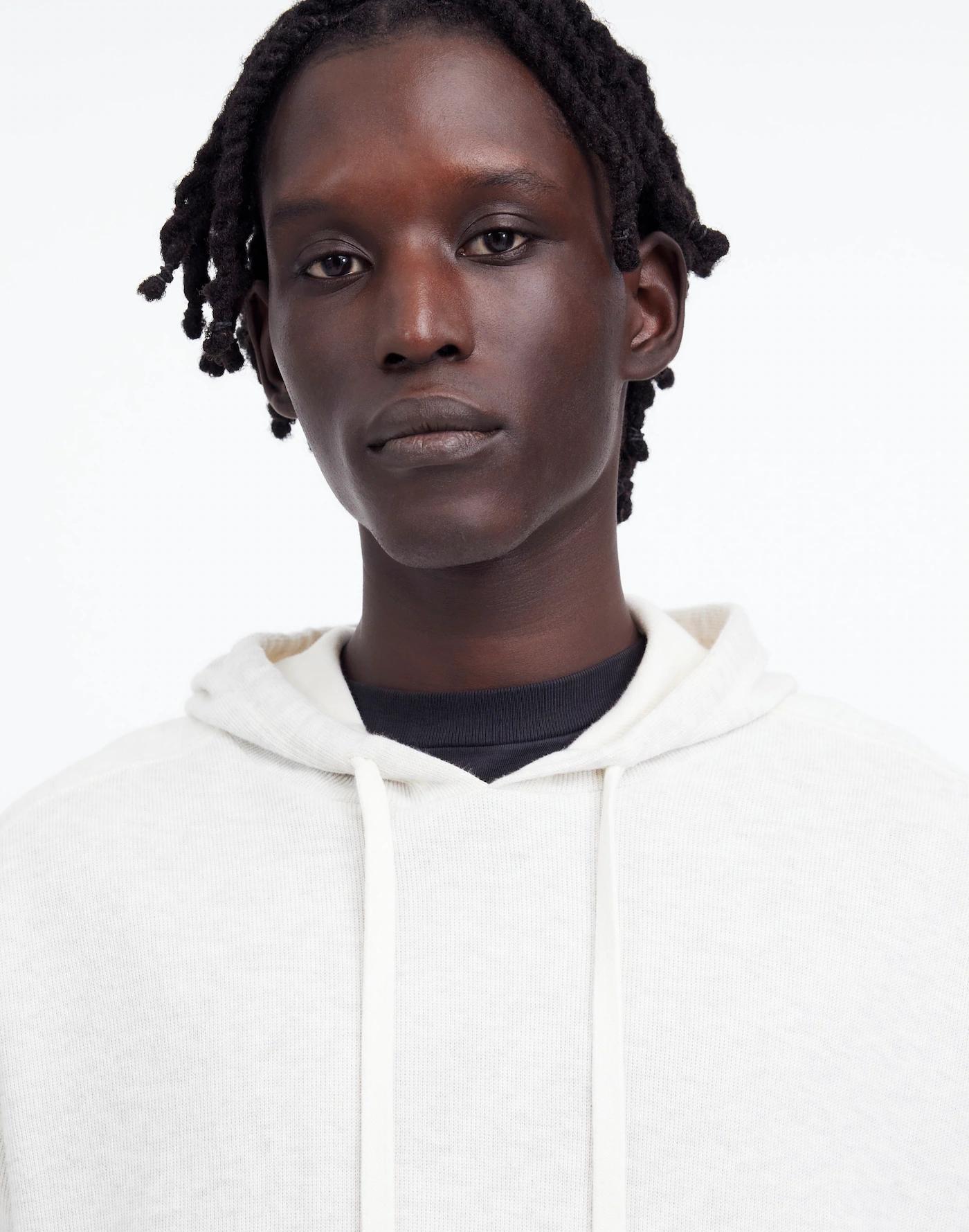 French Rib Knit Hoodie Sweatshirt Product Image