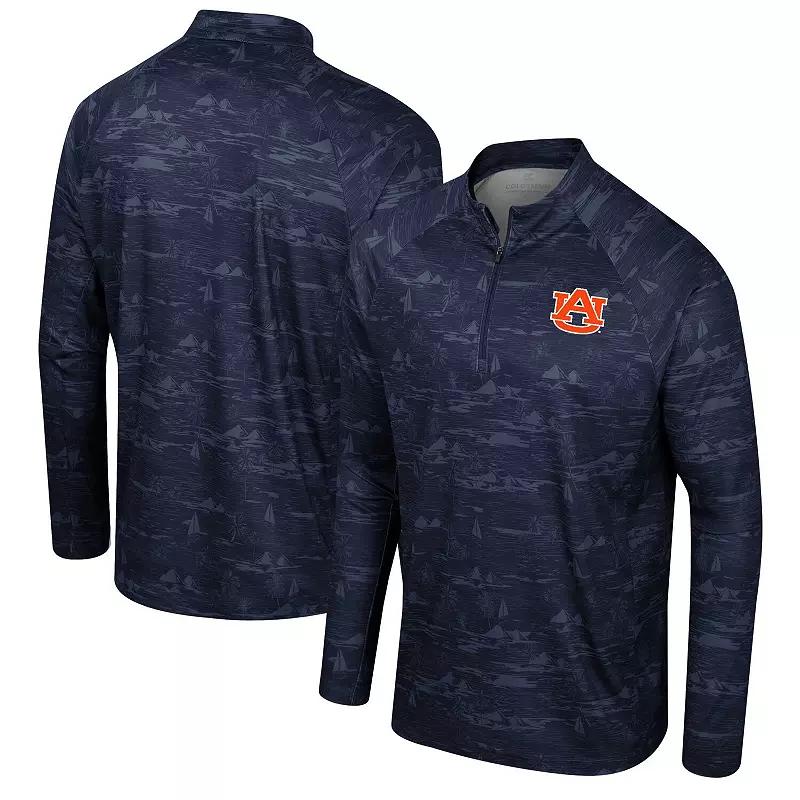 Mens Colosseum Auburn Tigers Carson Raglan Quarter-Zip Jacket Blue Product Image