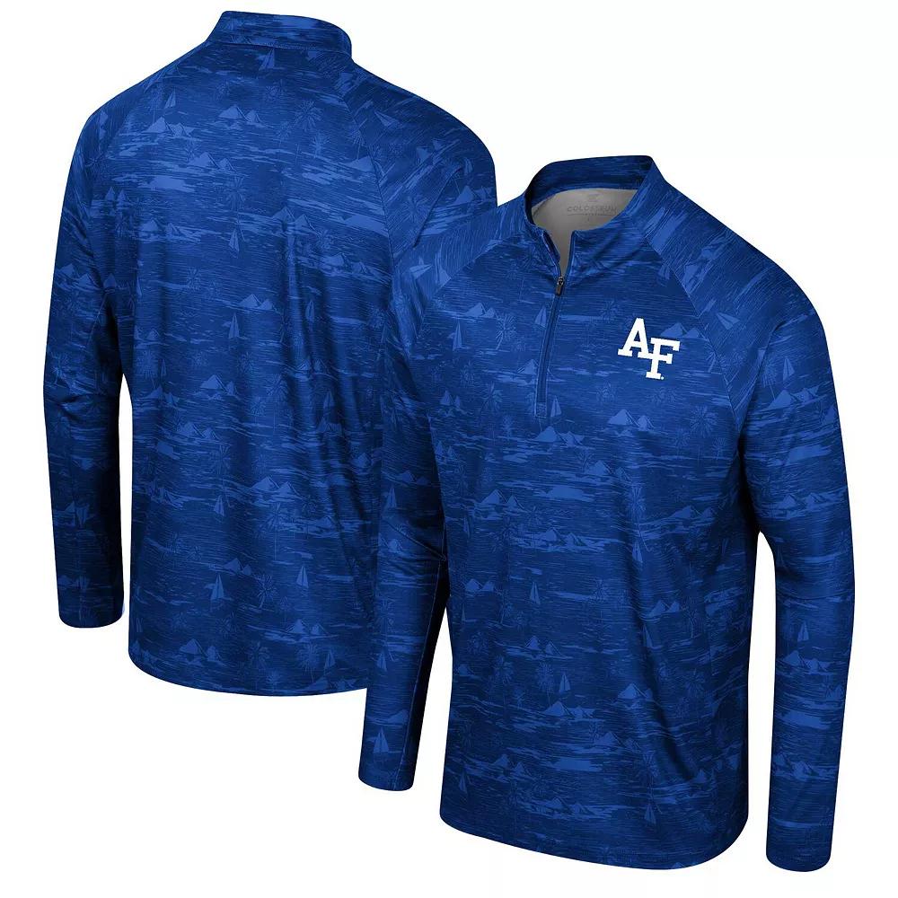 Men's Colosseum Royal Air Force Falcons Carson Raglan Quarter-Zip Jacket, Size: Large, Afa Blue Product Image