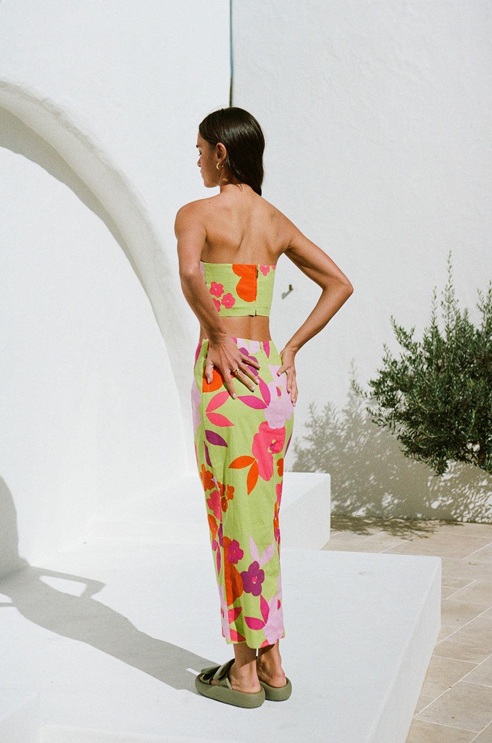 Drea Top - Lime Floral Product Image