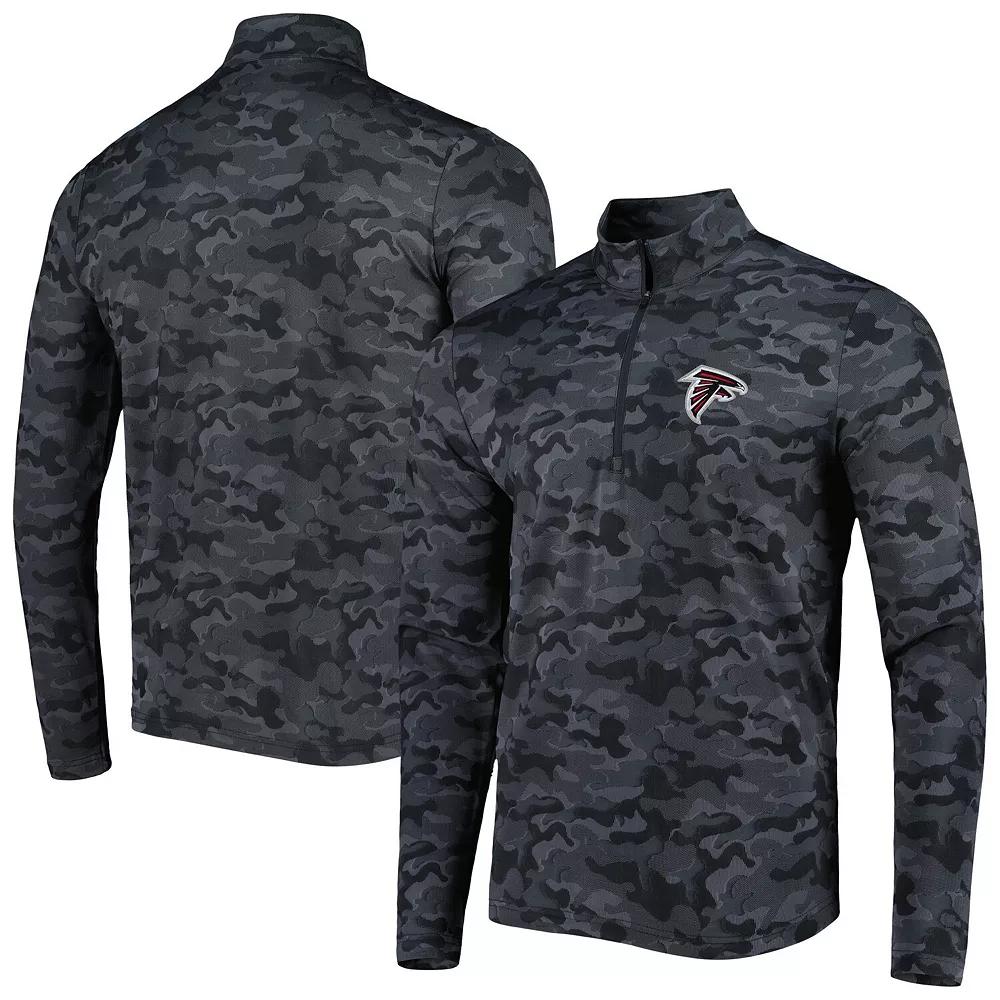 Men's Antigua Black Atlanta Falcons Brigade Quarter-Zip Sweatshirt,  Product Image