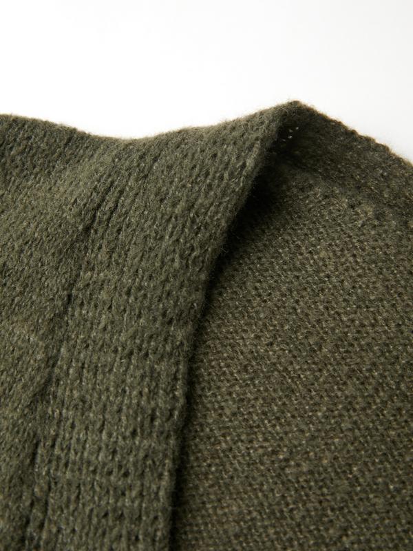 Preppy Horn Buckle V Neck Cardigan Product Image