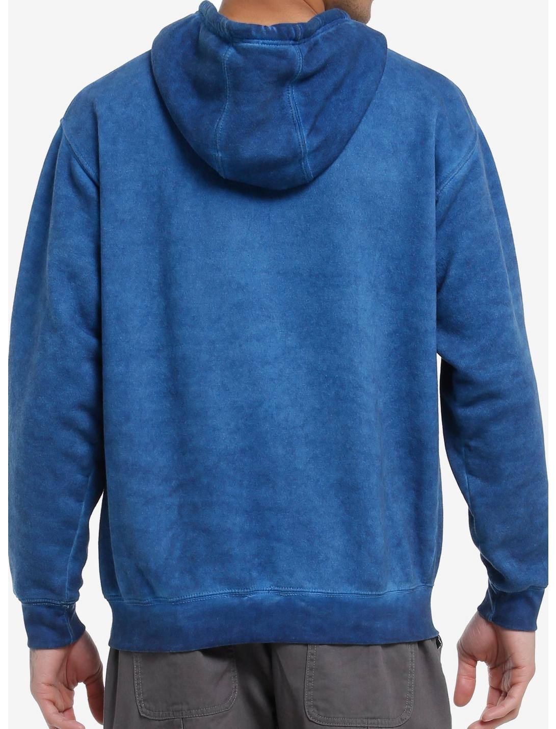 Dread Angel Statue Blue Oil Wash Hoodie Product Image